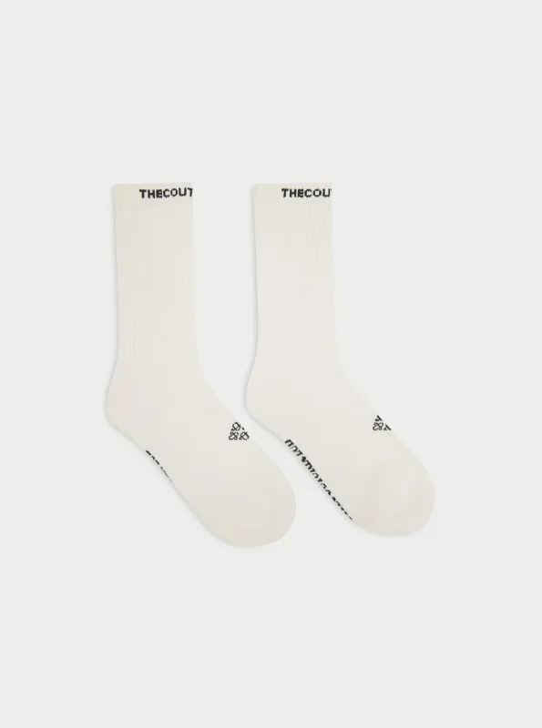 COPYRIGHT SPORTS SOCKS - OFF WHITE sold by The Couture Club