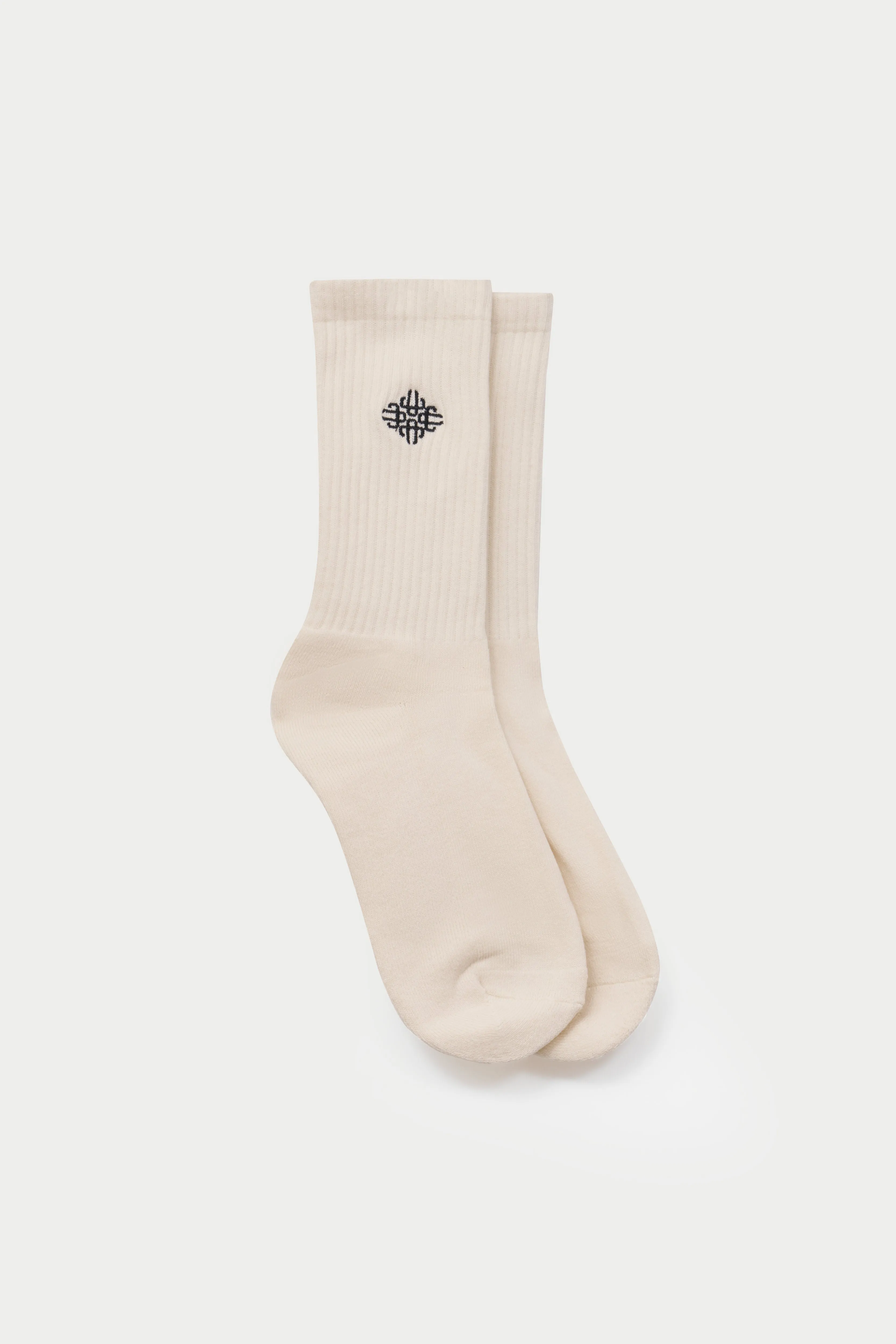 EMBROIDERED EMBLEM SPORTS SOCK - OFFWHITE sold by The Couture Club product image thumbnail 2