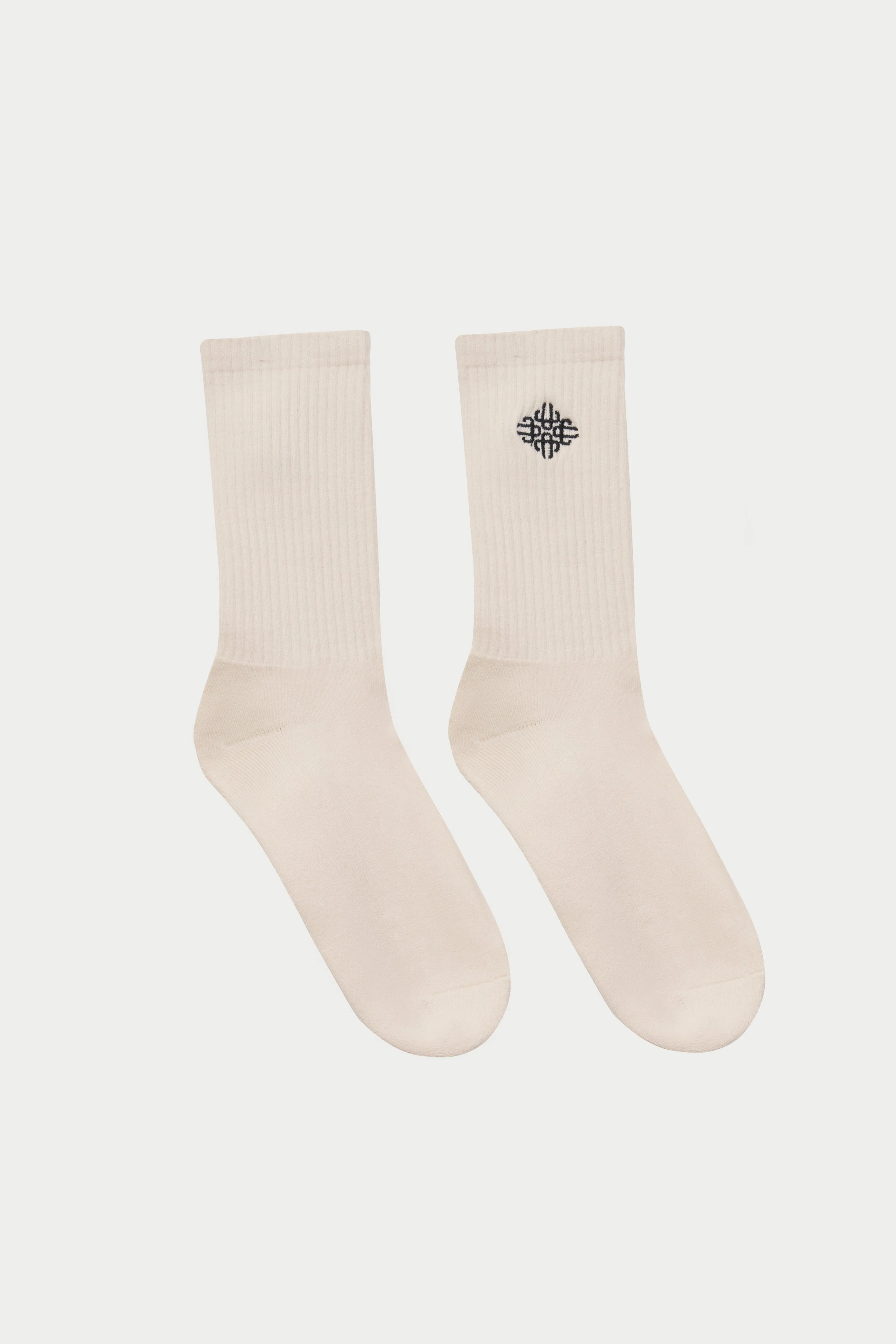 EMBROIDERED EMBLEM SPORTS SOCK - OFFWHITE sold by The Couture Club