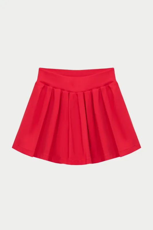 PLEATED SCULPTING STRETCH MINI SKORT - RED sold by The Couture Club