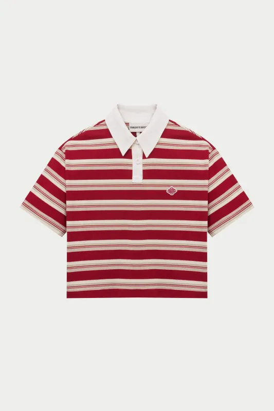 STRIPED POLO TEE - RED sold by The Couture Club
