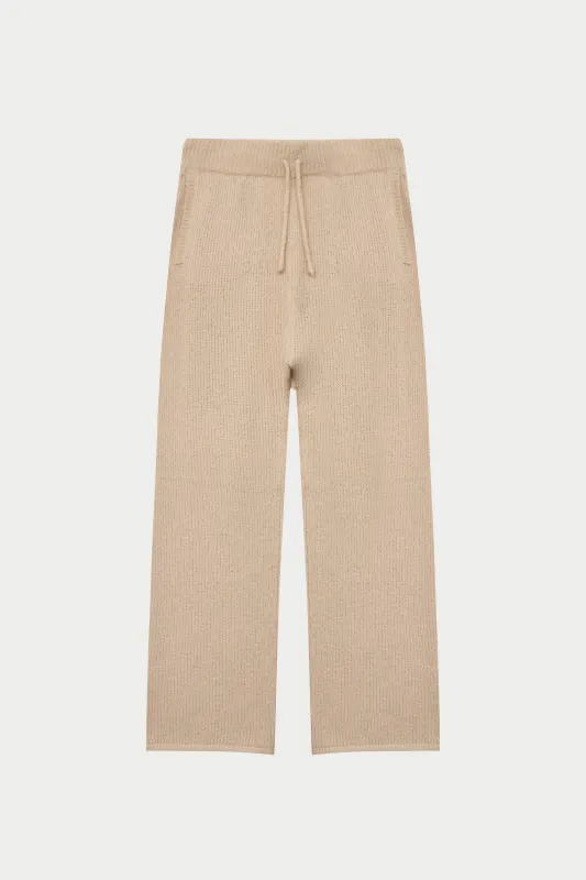 BOUCLE KNIT PANTS - STONE sold by The Couture Club