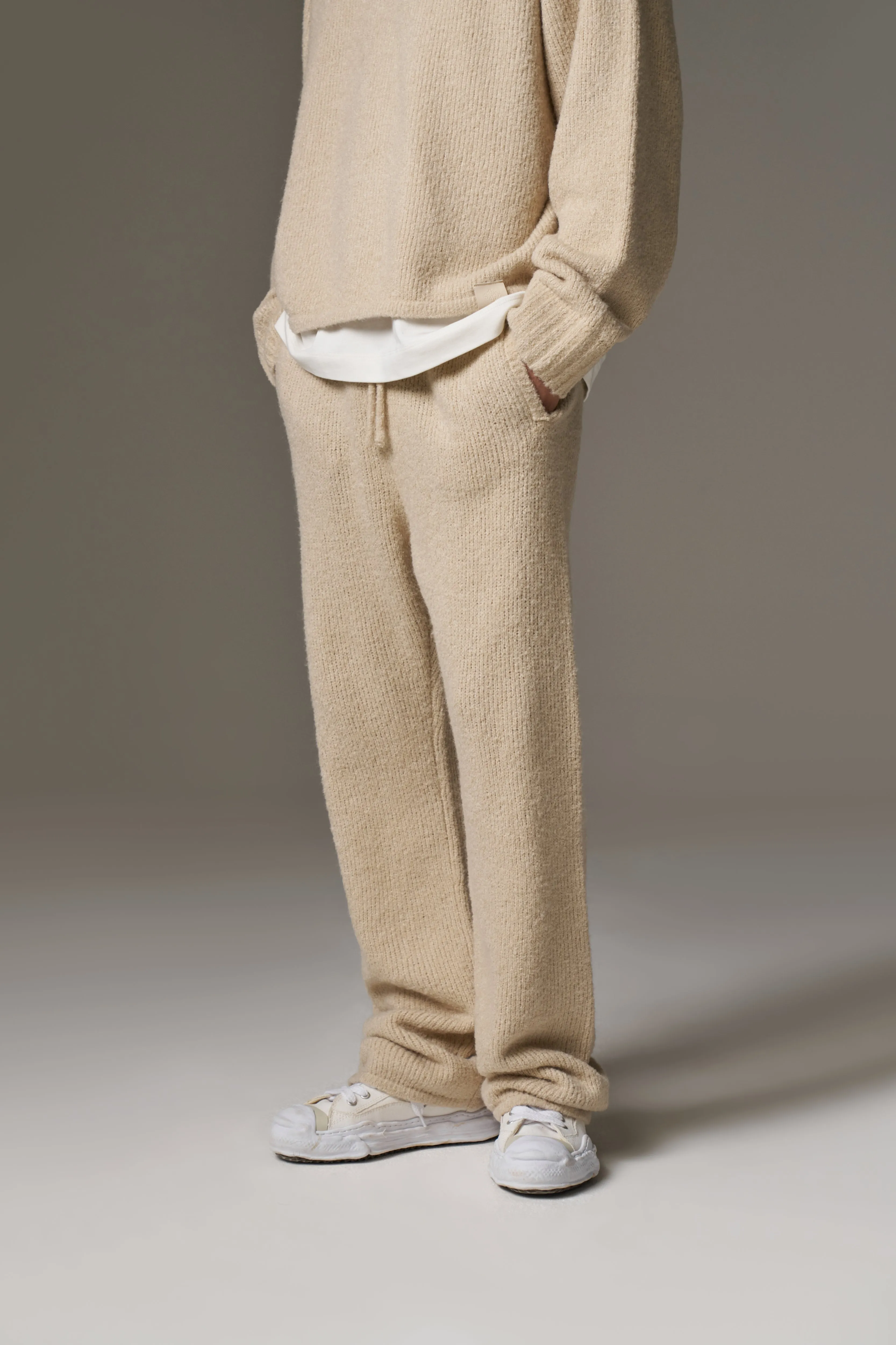 BOUCLE KNIT PANTS - STONE sold by The Couture Club product image thumbnail 2