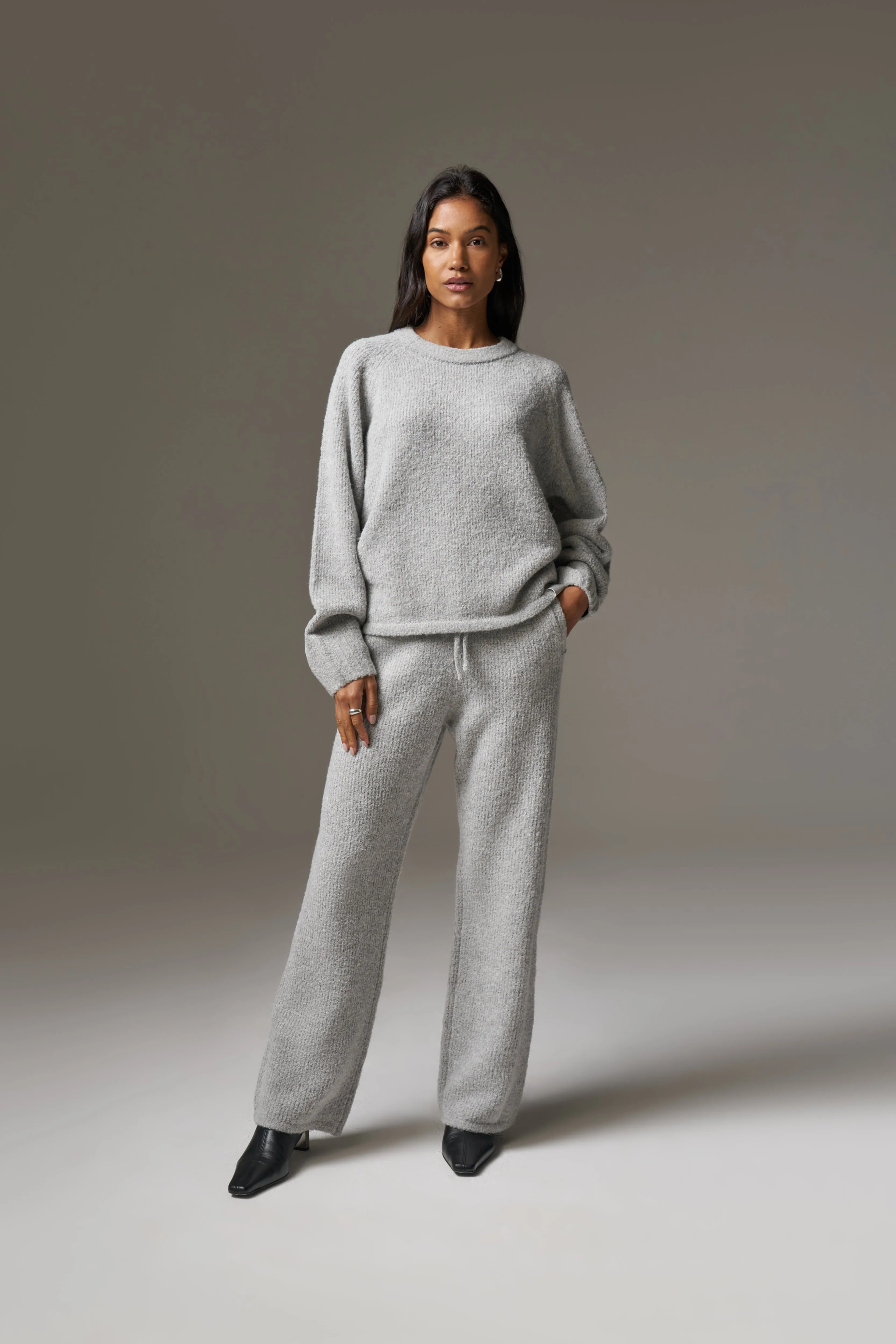 BOUCLE KNIT PANTS - GREY MARL sold by The Couture Club product image thumbnail 5