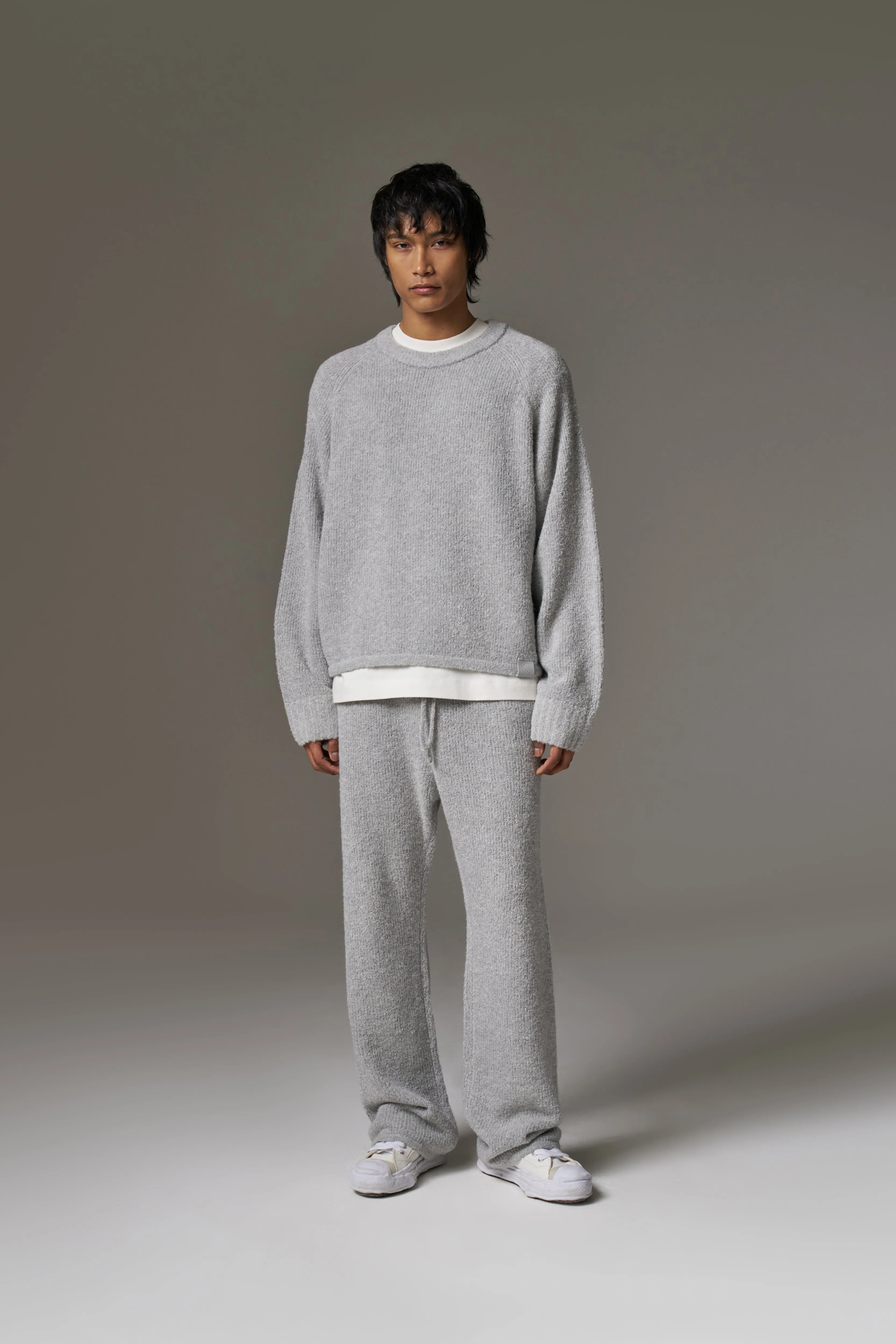 BOUCLE KNIT PANTS - GREY MARL sold by The Couture Club product image thumbnail 4