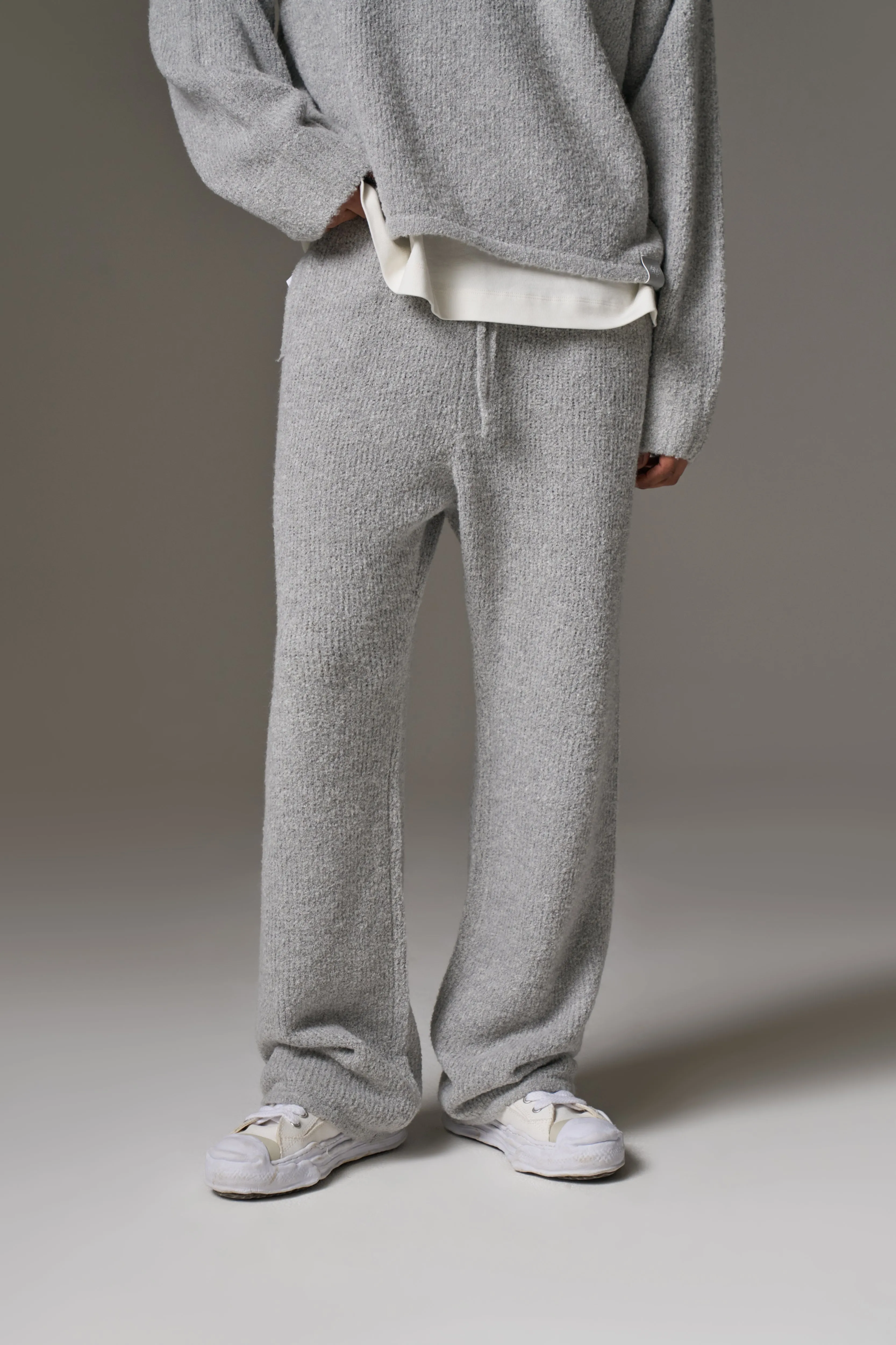 BOUCLE KNIT PANTS - GREY MARL sold by The Couture Club product image thumbnail 2