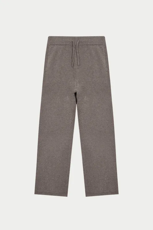 BOUCLE KNIT PANTS - BROWN sold by The Couture Club