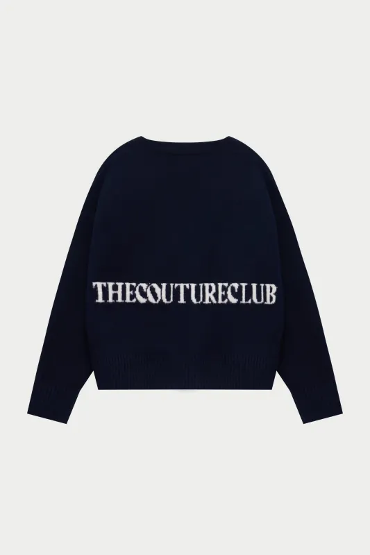 COPYRIGHT BRUSHED KNIT CARDIGAN - NAVY sold by The Couture Club