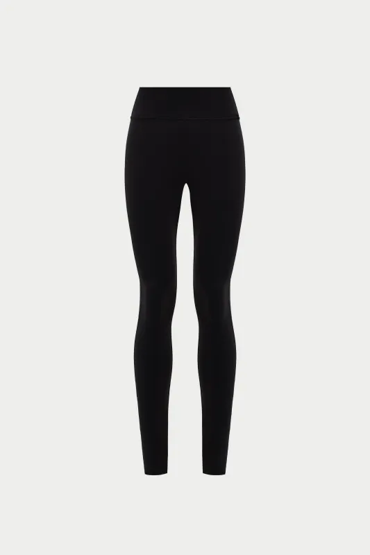 EMBLEM STRETCH SCULPTING LEGGINGS - BLACK sold by The Couture Club