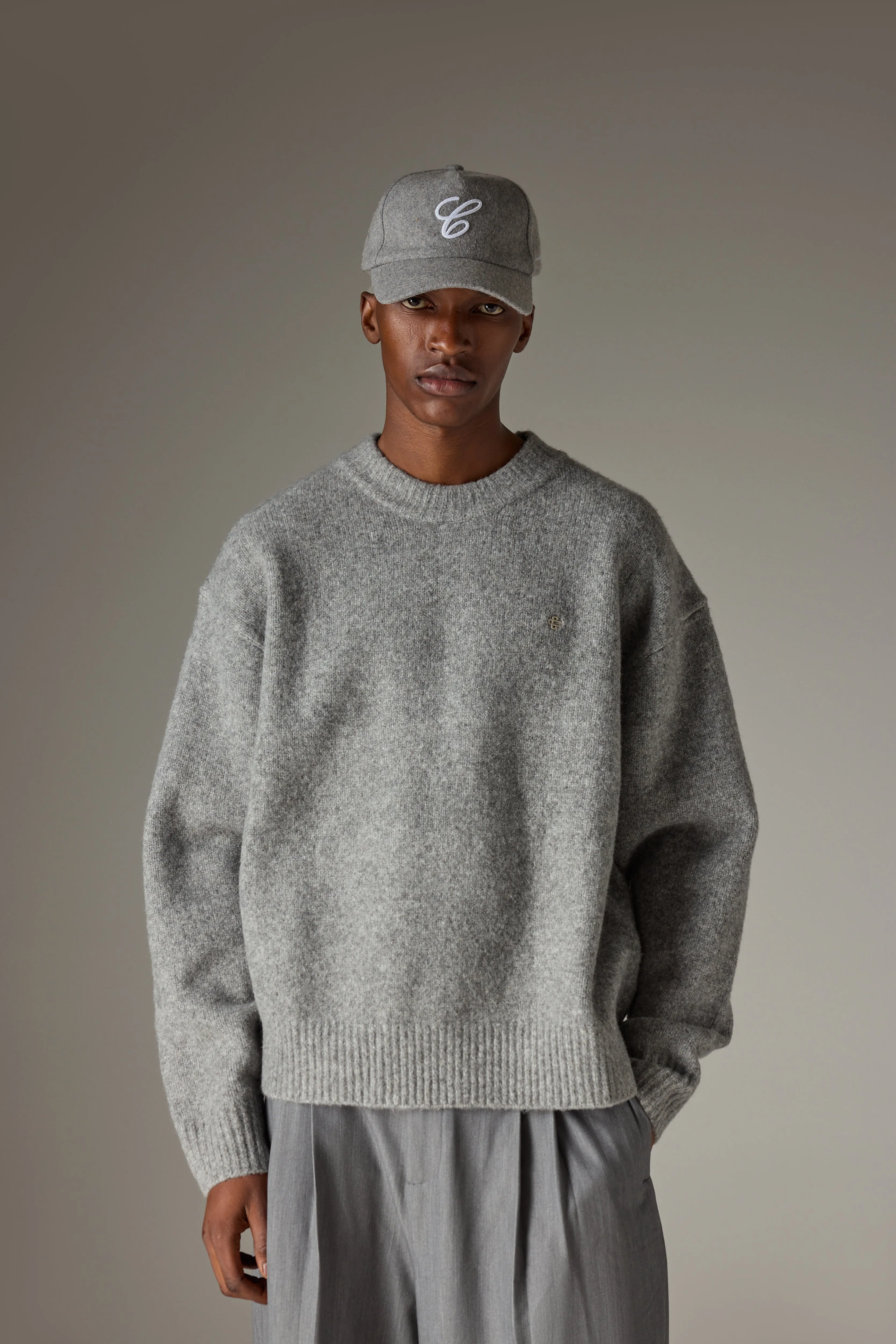 COPYRIGHT BRUSHED KNIT JUMPER - GREY MARL sold by The Couture Club product image thumbnail 4