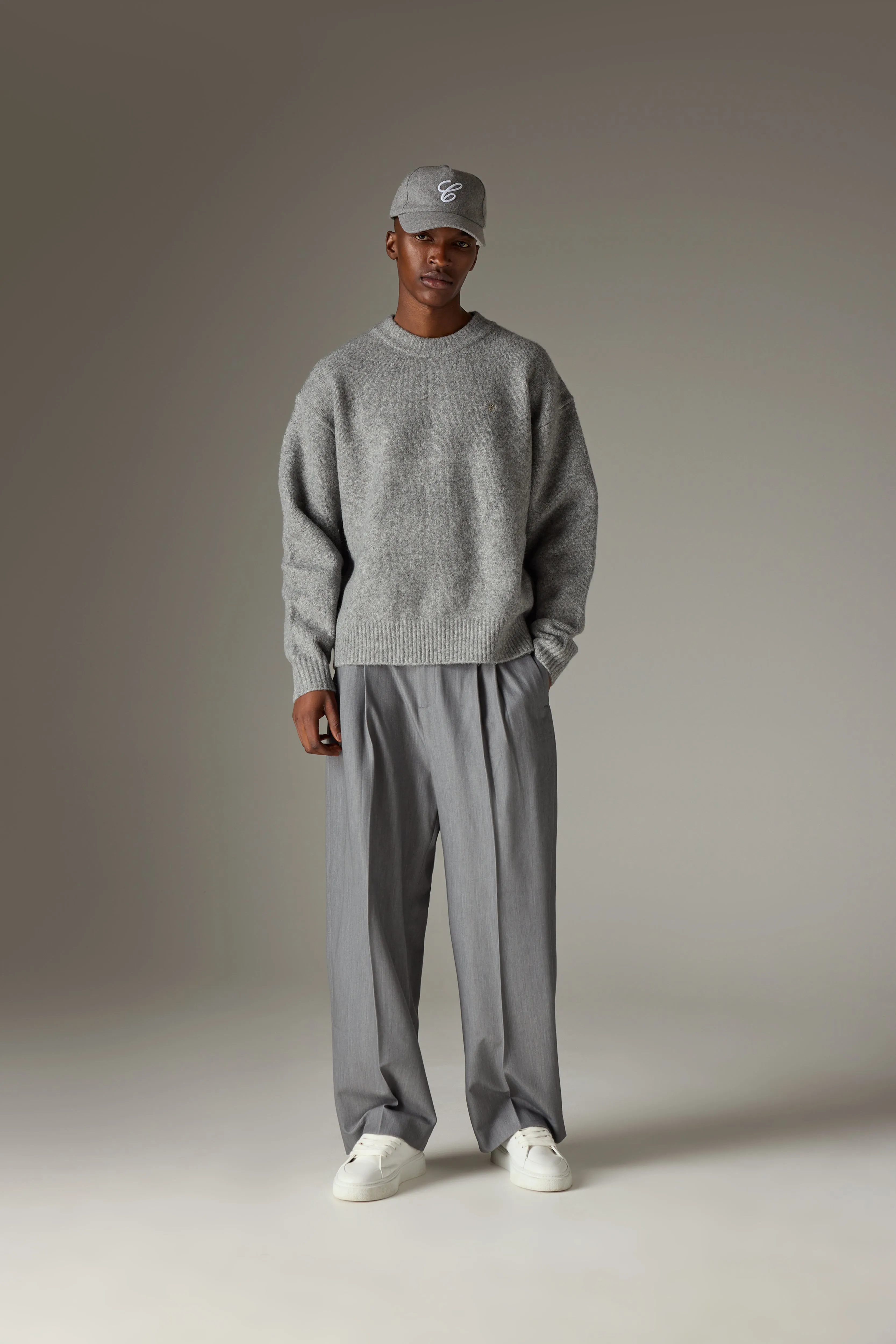 COPYRIGHT BRUSHED KNIT JUMPER - GREY MARL sold by The Couture Club product image thumbnail 3