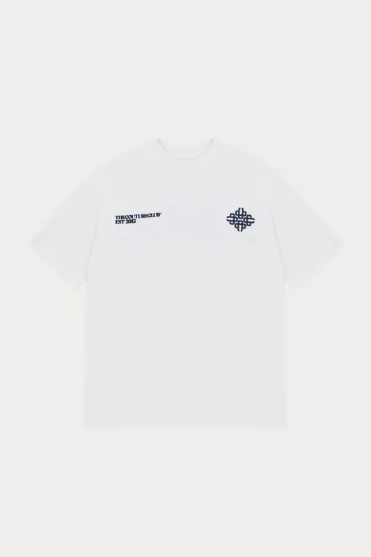 BLURRED GRAPHIC EMBLEM T-SHIRT - NAVY made by The Couture Club