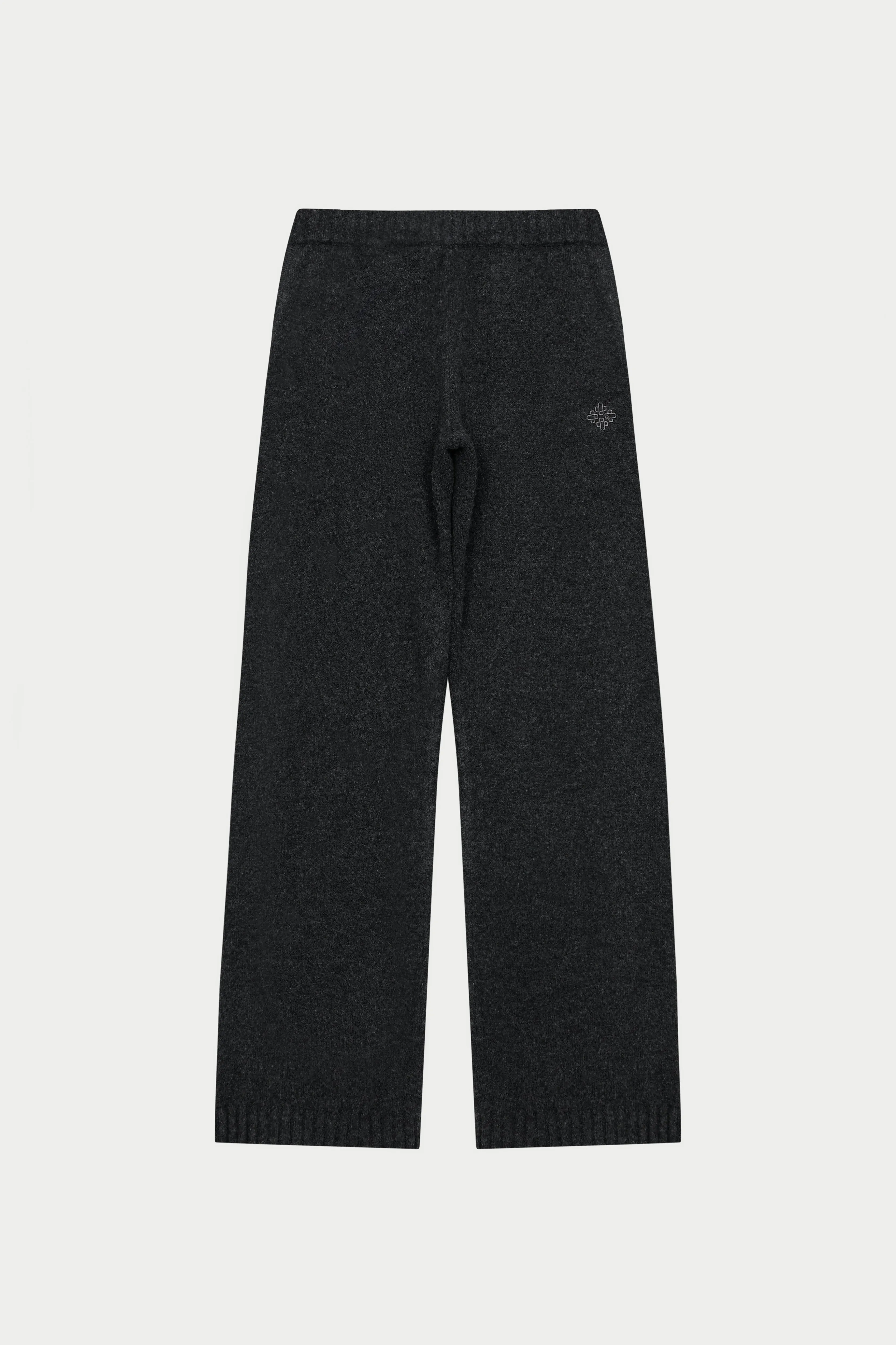 FLUFFY KNIT EMBLEM EMBROIDERED JOGGER - CHARCOAL sold by The Couture Club product image thumbnail 2
