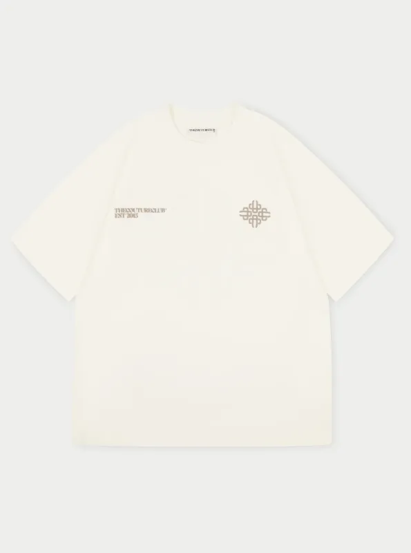 BLURRED GRAPHIC EMBLEM T-SHIRT - OFF WHITE sold by The Couture Club