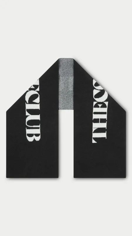 FLUFFY KNIT COPYRIGHT SCARF - BLACK sold by The Couture Club