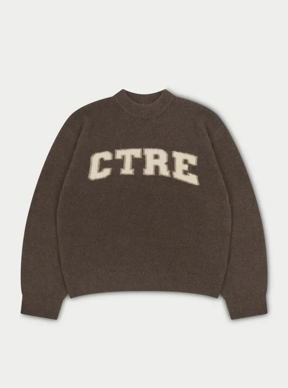 CTRE KNITTED SWEATSHIRT - BROWN sold by The Couture Club