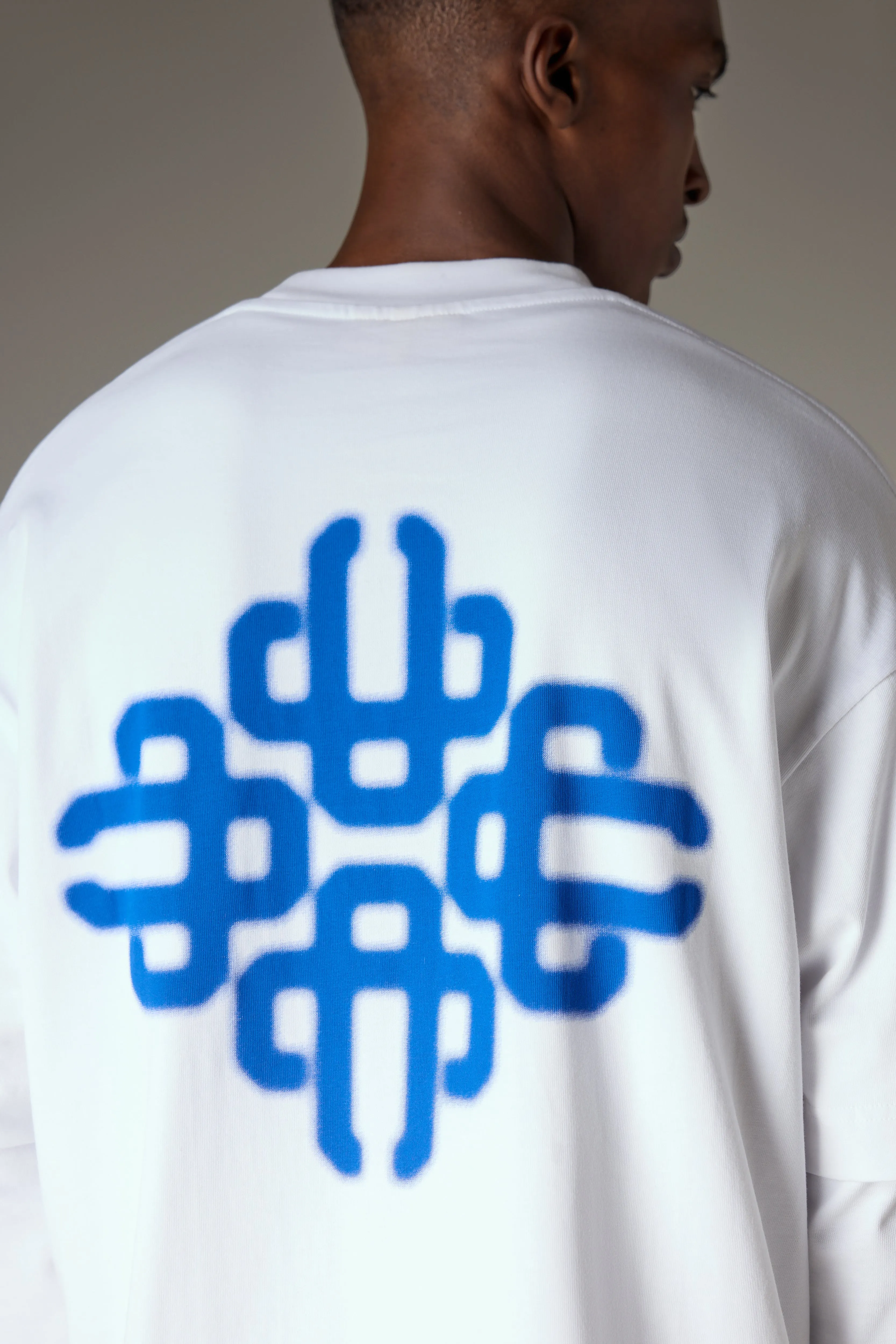 BLURRED GRAPHIC EMBLEM T-SHIRT - COBALT sold by The Couture Club product image thumbnail 5