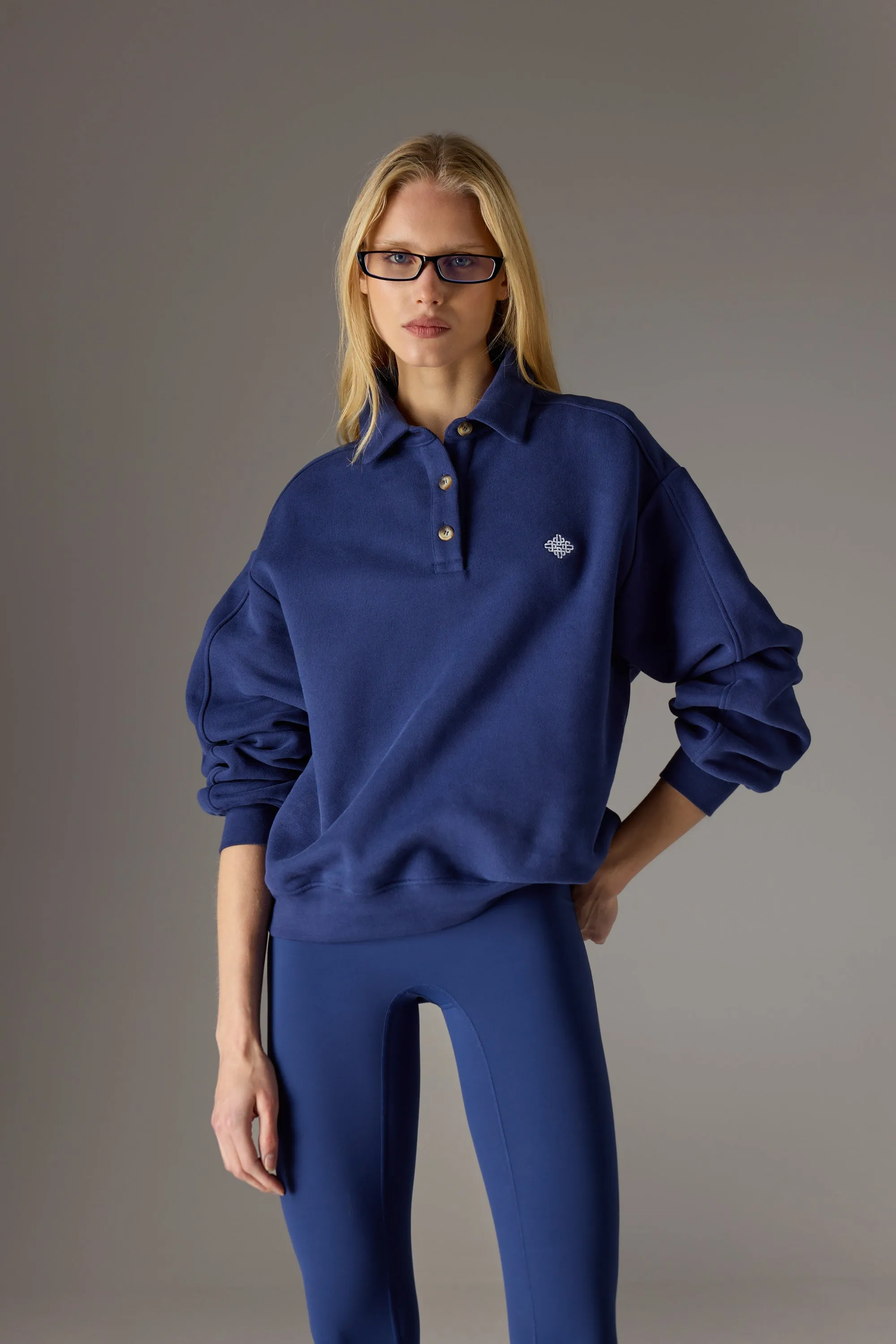 EMBLEM EMBROIDERED RUGBY POLO - DEEP BLUE sold by The Couture Club product image thumbnail 2