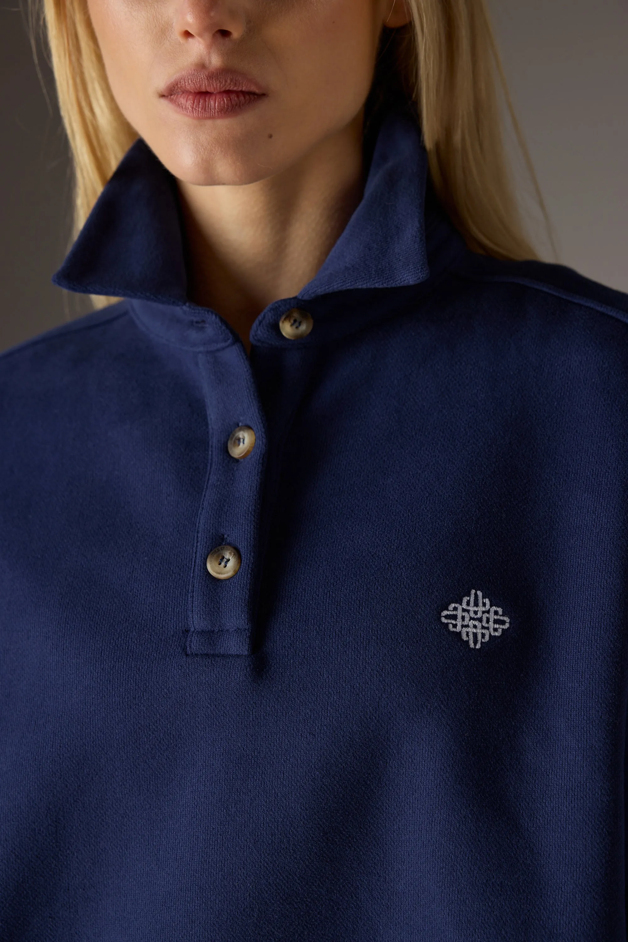 EMBLEM EMBROIDERED RUGBY POLO - DEEP BLUE sold by The Couture Club product image thumbnail 3