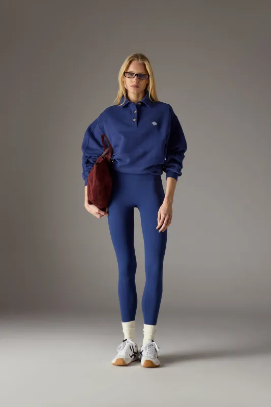 EMBLEM EMBROIDERED RUGBY POLO - DEEP BLUE sold by The Couture Club