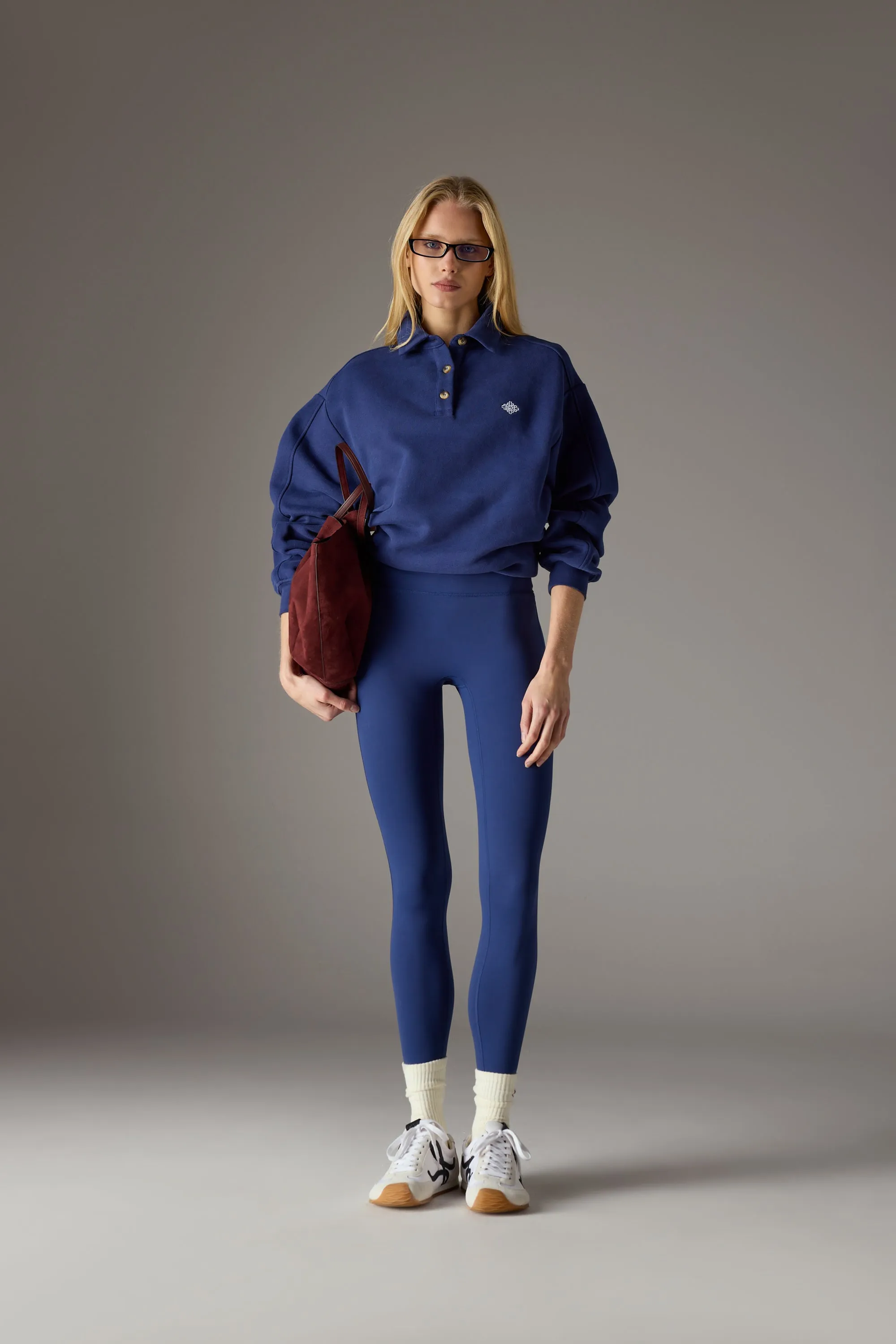 EMBLEM EMBROIDERED RUGBY POLO - DEEP BLUE sold by The Couture Club