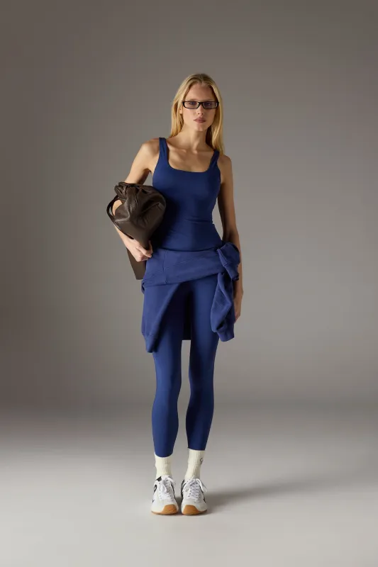 SCULPTING STRETCH SCOOP NECK SPORTS TOP - BLUE sold by The Couture Club