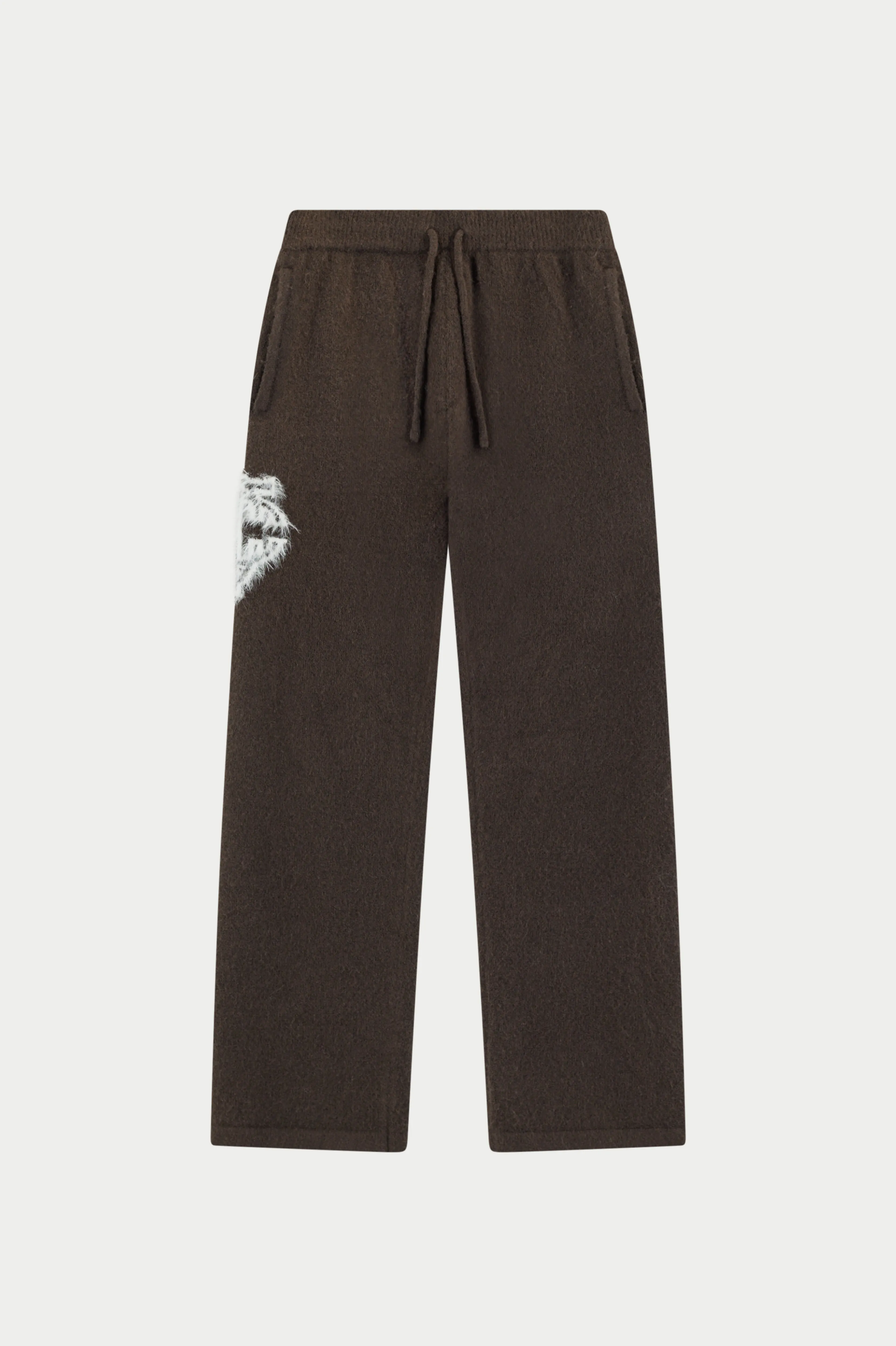 MONOGRAM FLUFFY KNIT JOGGERS - BROWN sold by The Couture Club