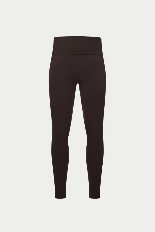 SCULPTING STRETCH EMBLEM LEGGINGS - CHOCOLATE sold by The Couture Club