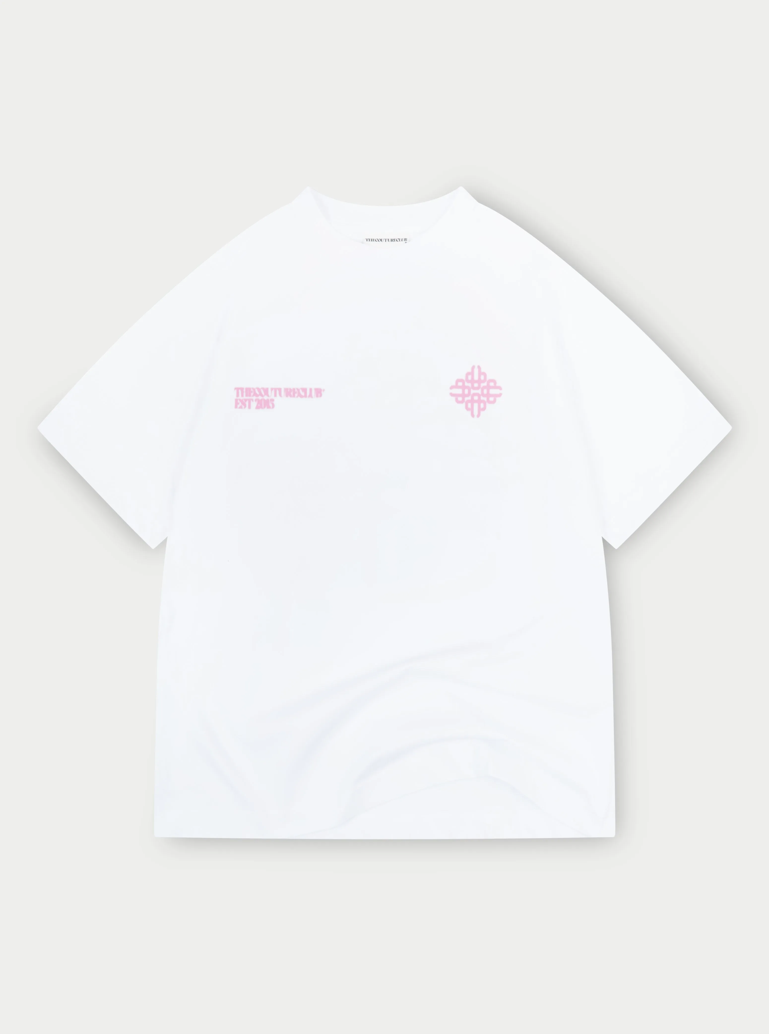 BLURRED GRAPHIC EMBLEM T-SHIRT - PINK sold by The Couture Club