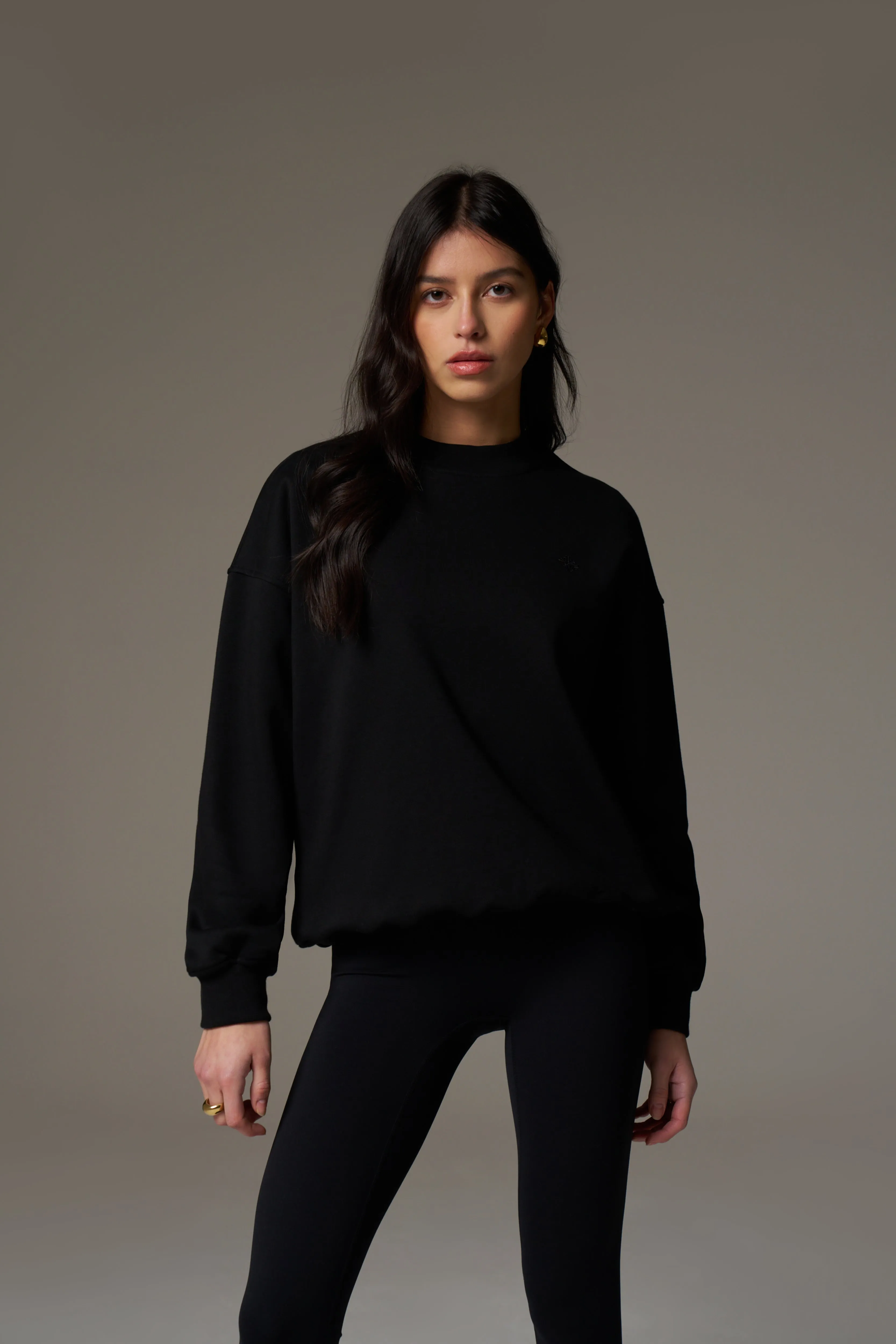 EMBLEM EMBROIDERED SWEATSHIRT - BLACK sold by The Couture Club product image thumbnail 2