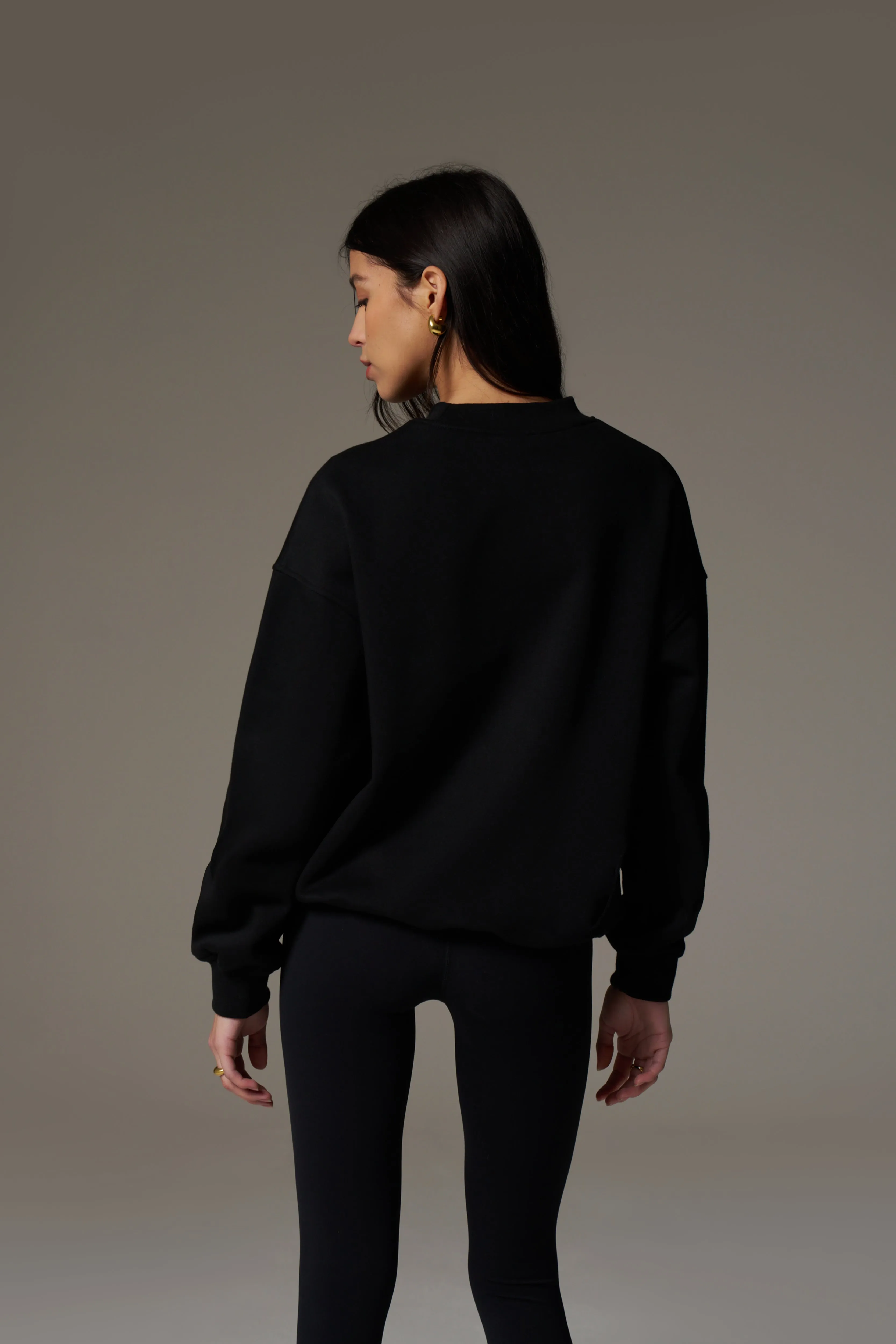 EMBLEM EMBROIDERED SWEATSHIRT - BLACK sold by The Couture Club product image thumbnail 5