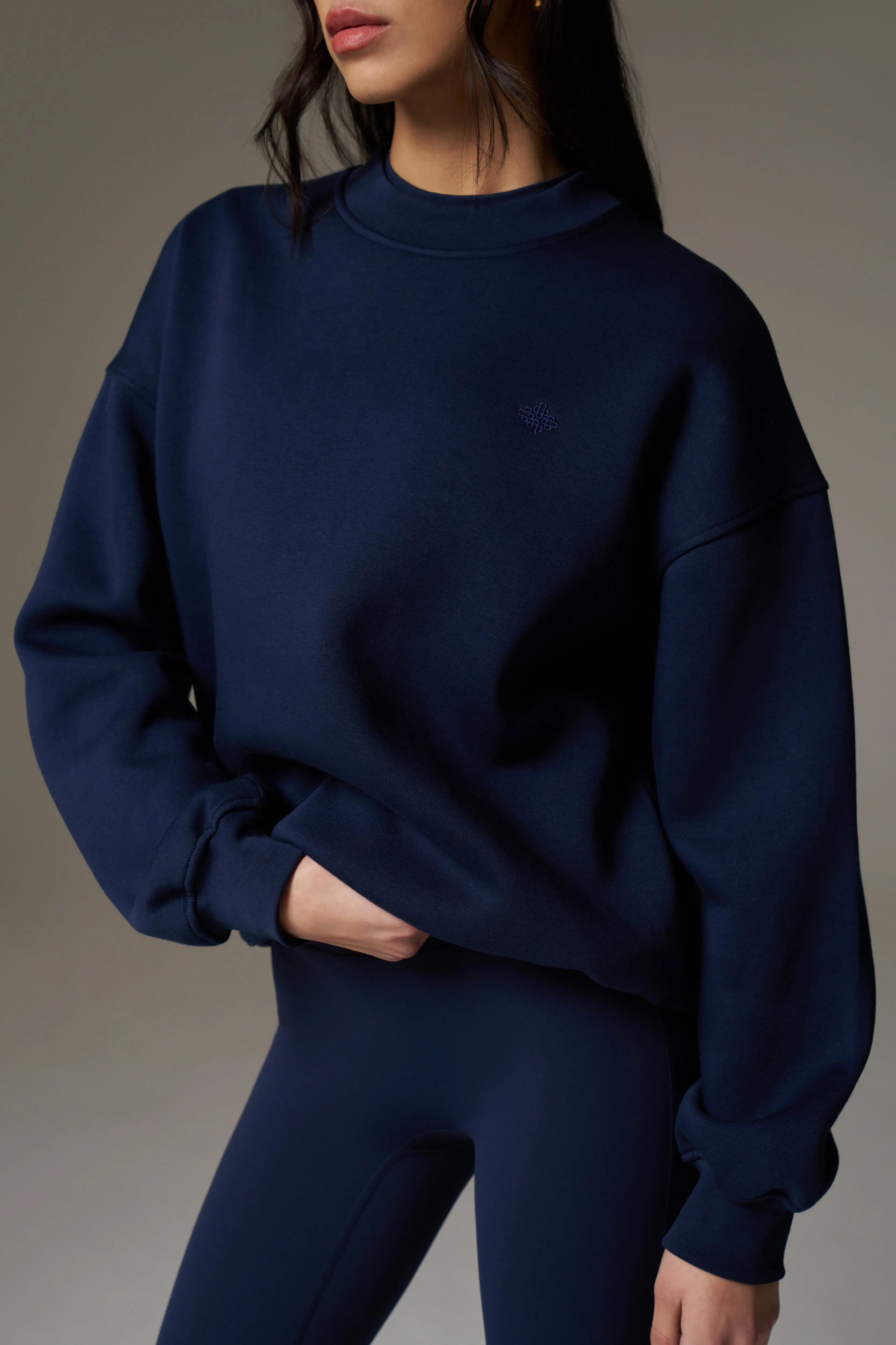 EMBLEM EMBROIDERED SWEATSHIRT - NAVY sold by The Couture Club product image thumbnail 4
