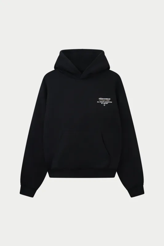 DESIGN DEPARTMENT CHEST PRINT HOODIE - BLACK sold by The Couture Club