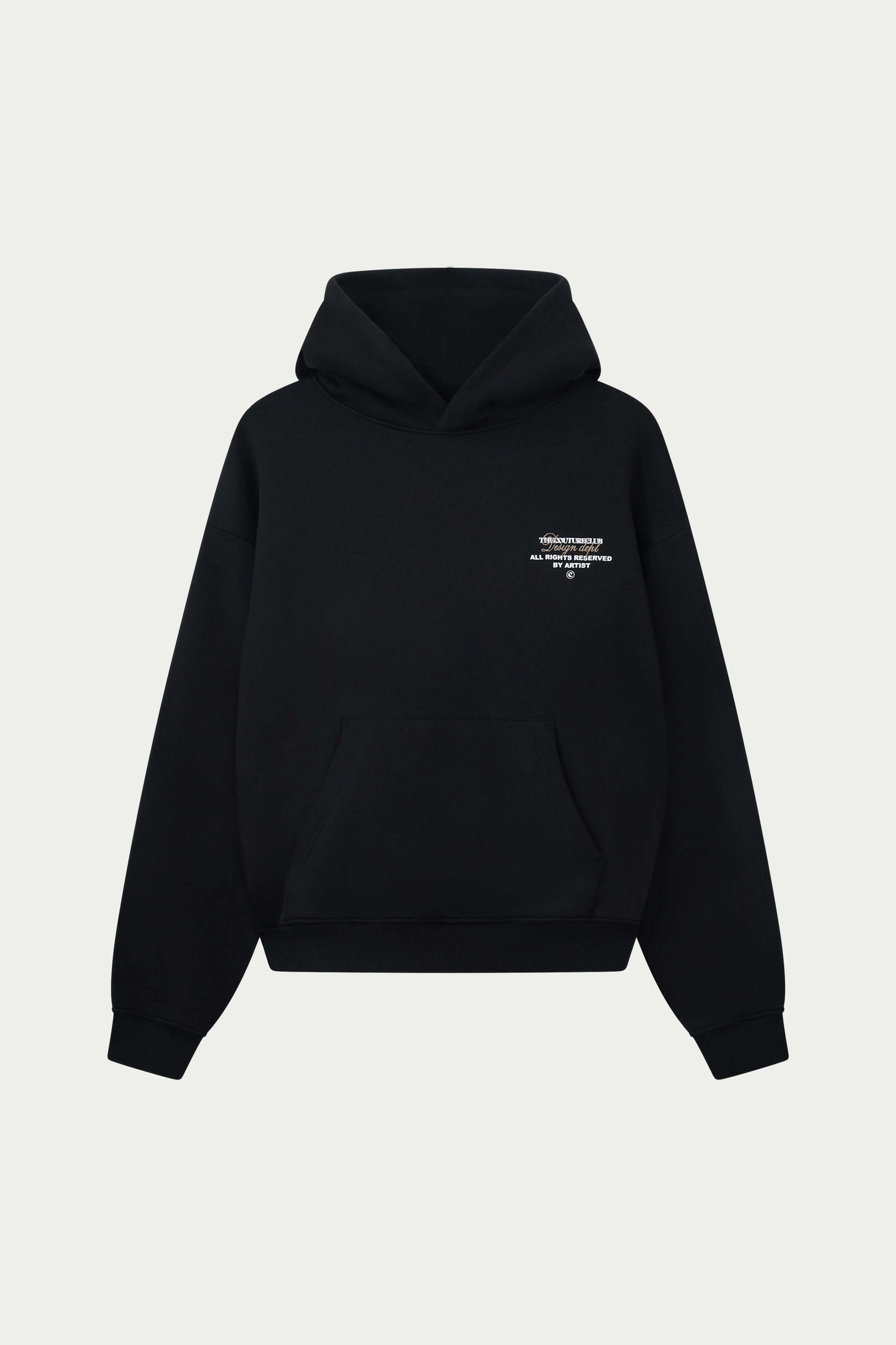 DESIGN DEPARTMENT CHEST PRINT HOODIE - BLACK sold by The Couture Club