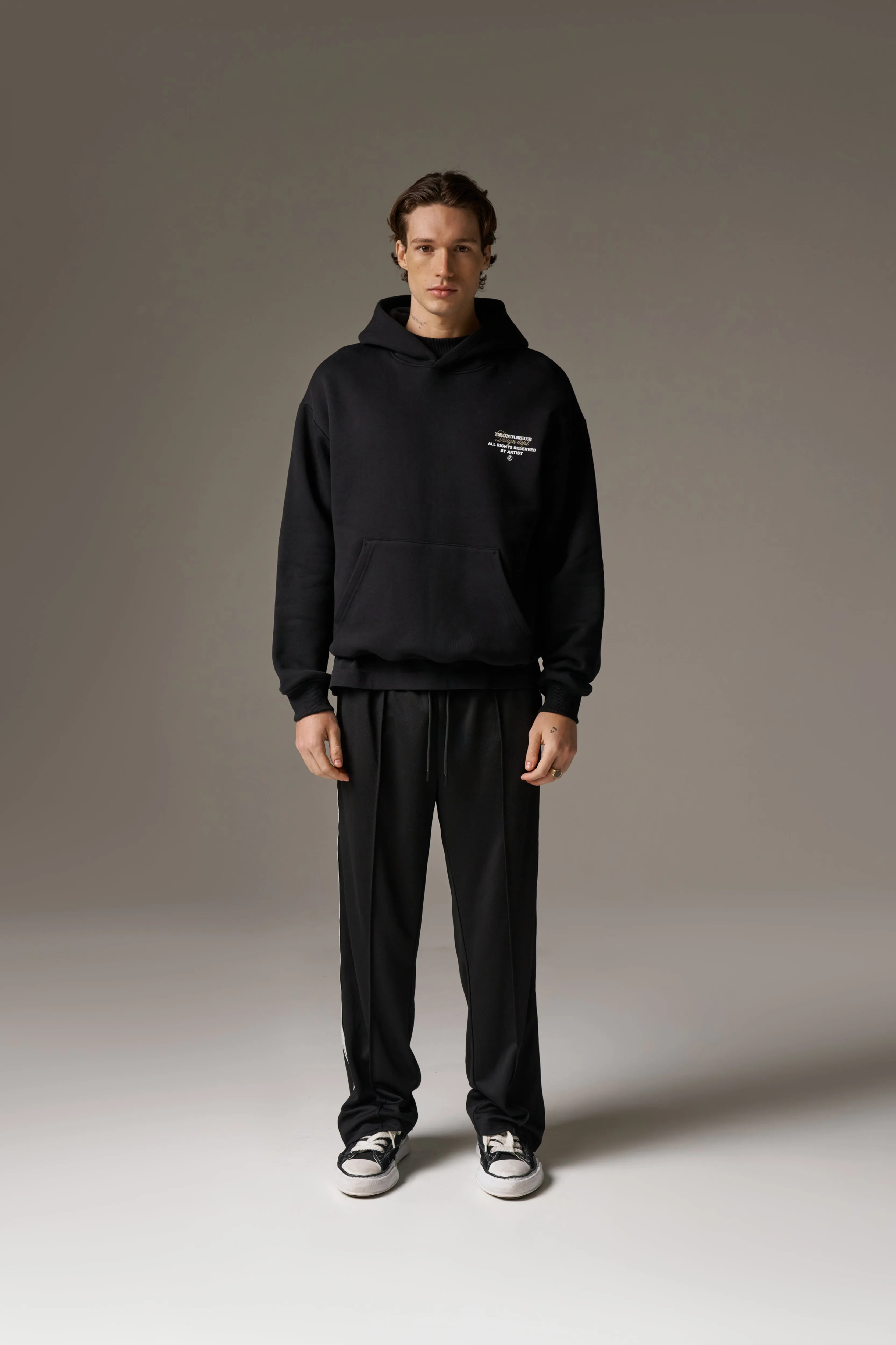 DESIGN DEPARTMENT CHEST PRINT HOODIE - BLACK sold by The Couture Club product image thumbnail 3