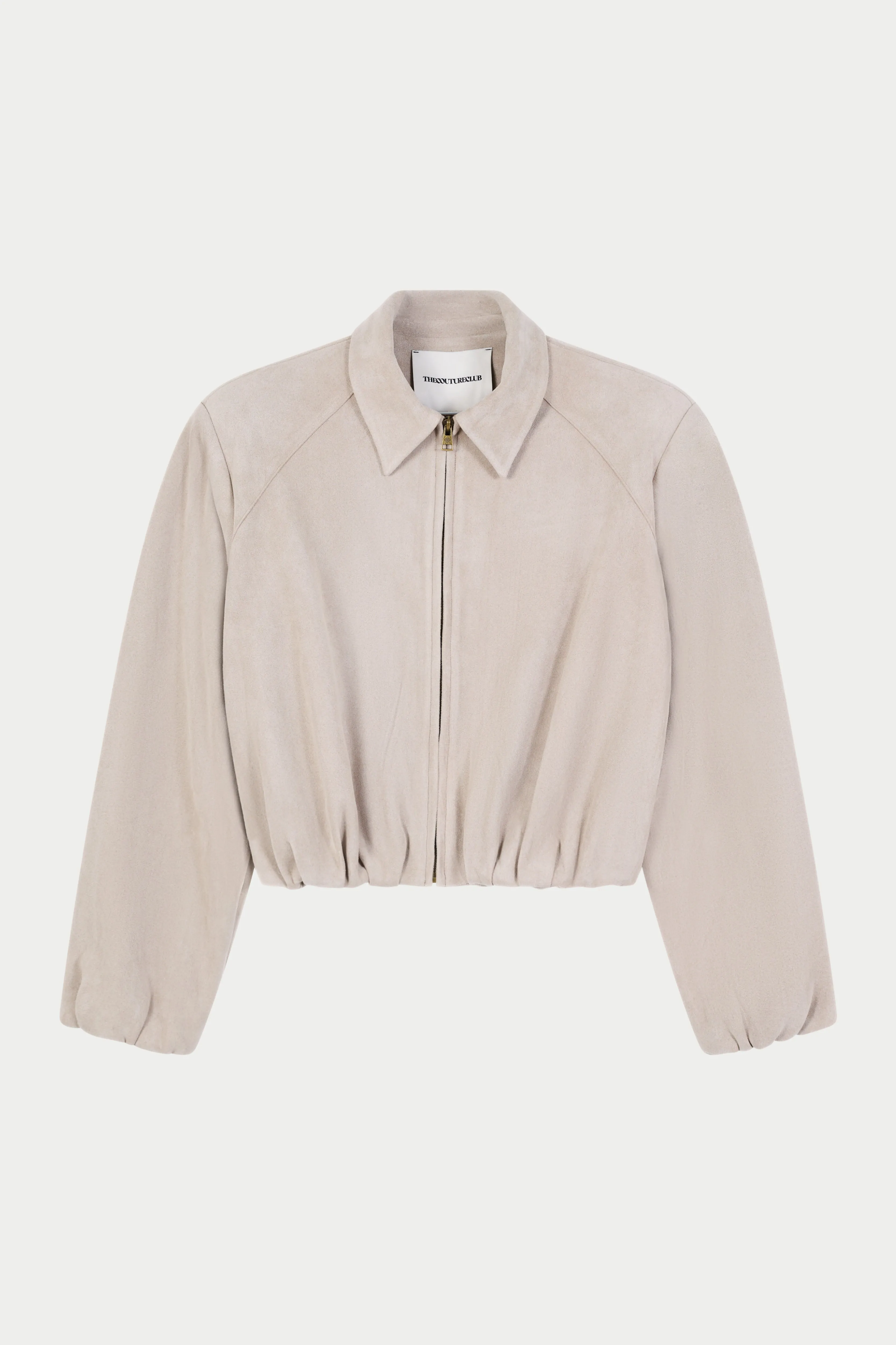 BALLOON HEM FAUX SUEDE JACKET - BEIGE sold by The Couture Club product image thumbnail 2