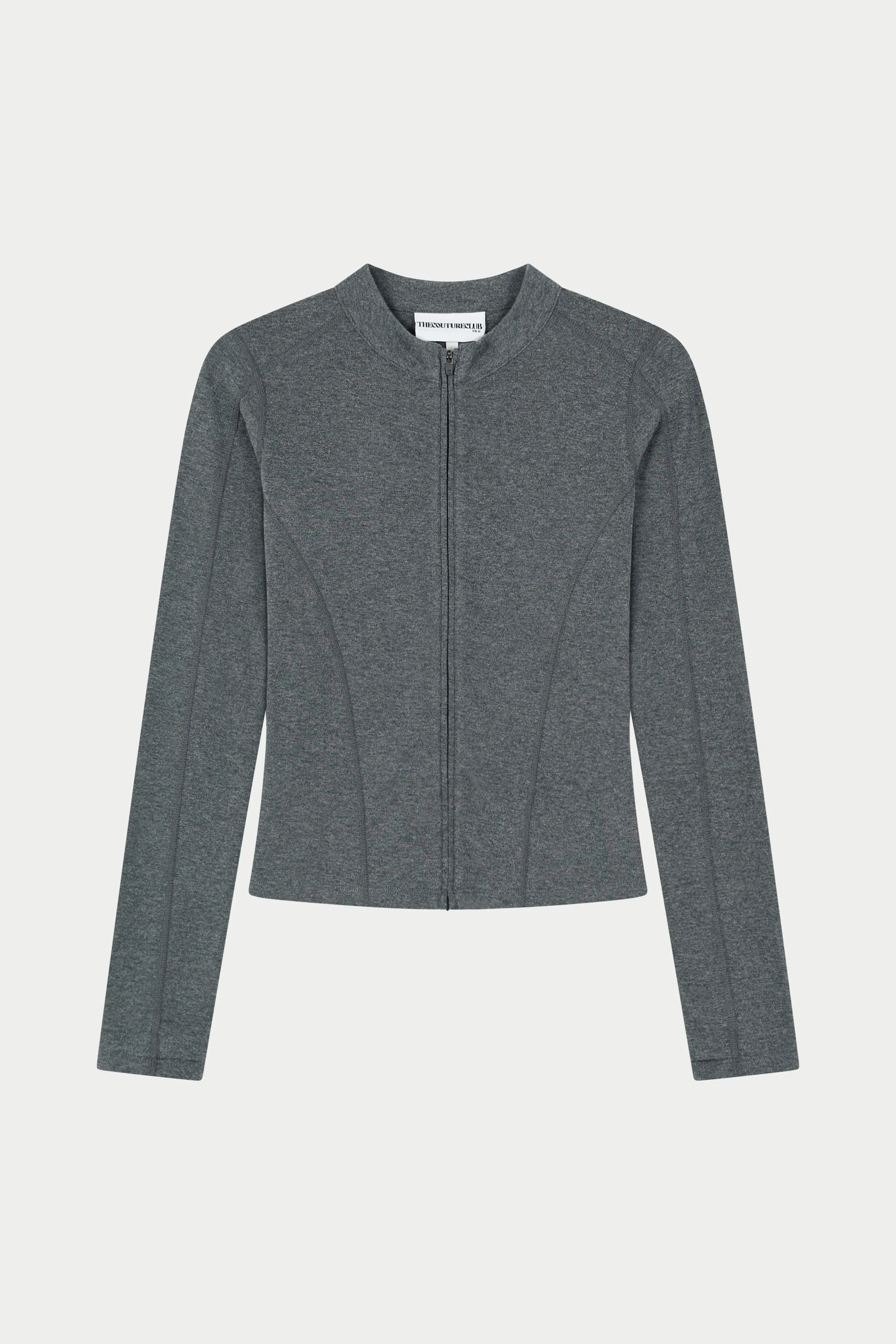 SCULPT SOFT TOUCH LONG SLEEVE ZIP THROUGH - CHARCOAL sold by The Couture Club product image thumbnail 2