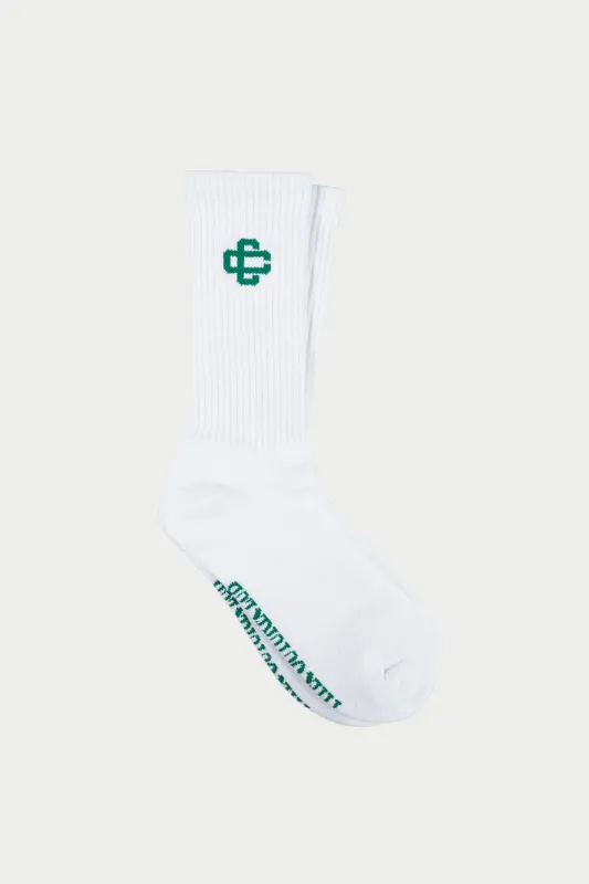 SINGLE EMBLEM SPORTS SOCK - GREEN sold by The Couture Club