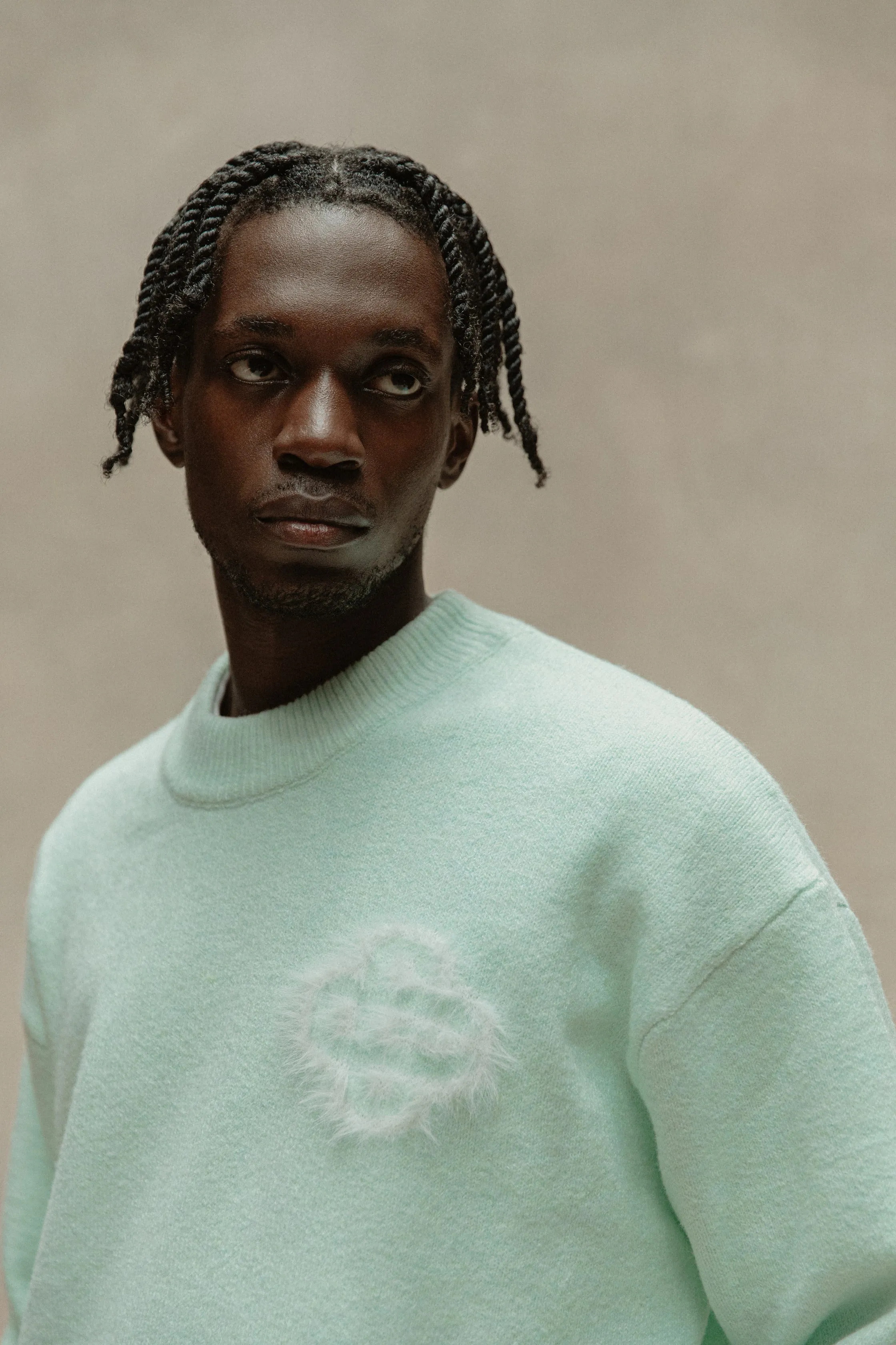 FLUFFY EMBLEM KNITTED CREW - MINT sold by The Couture Club product image thumbnail 4