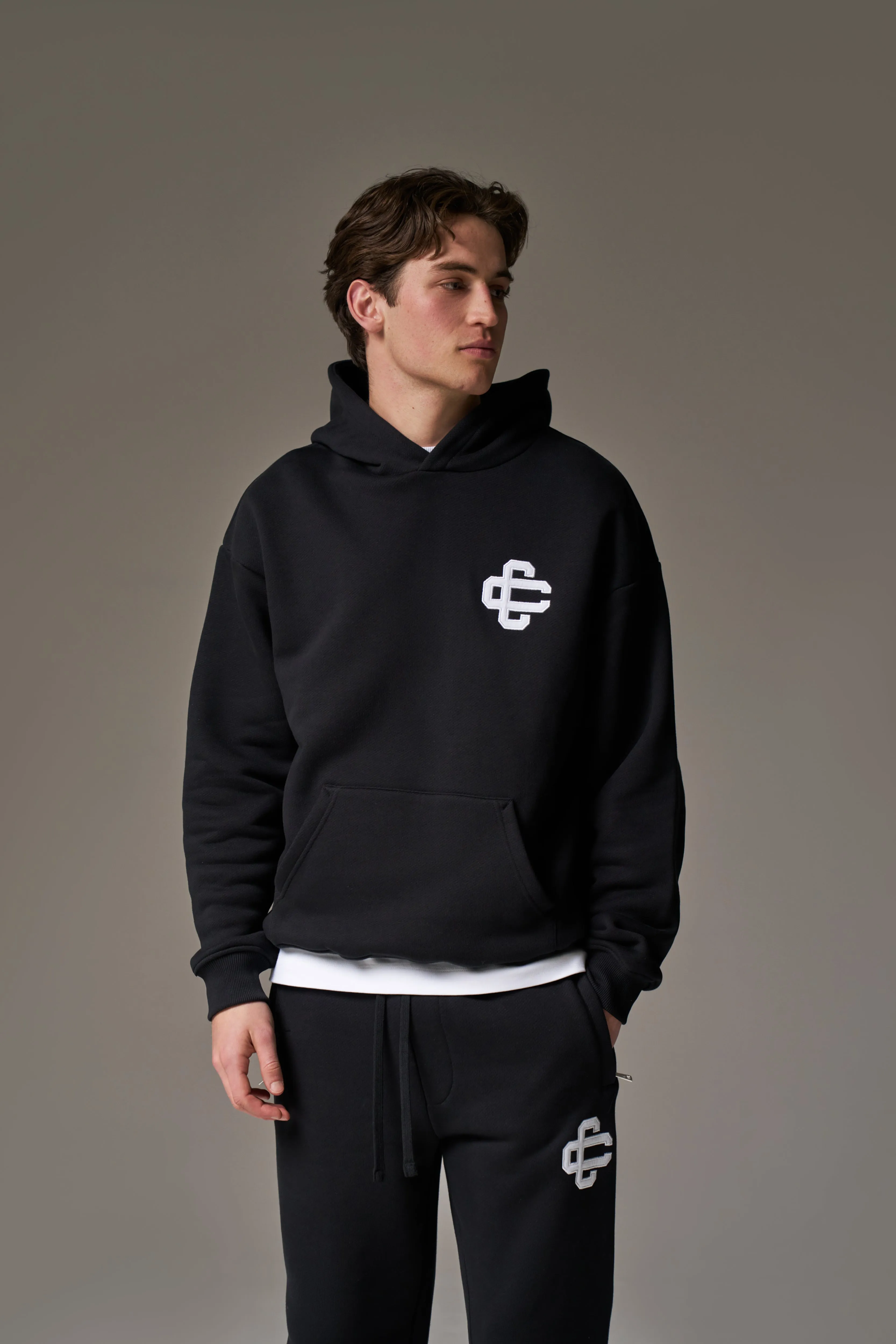 HEAVYWEIGHT EMBLEM APPLIQUE HOODIE - BLACK sold by The Couture Club product image thumbnail 2