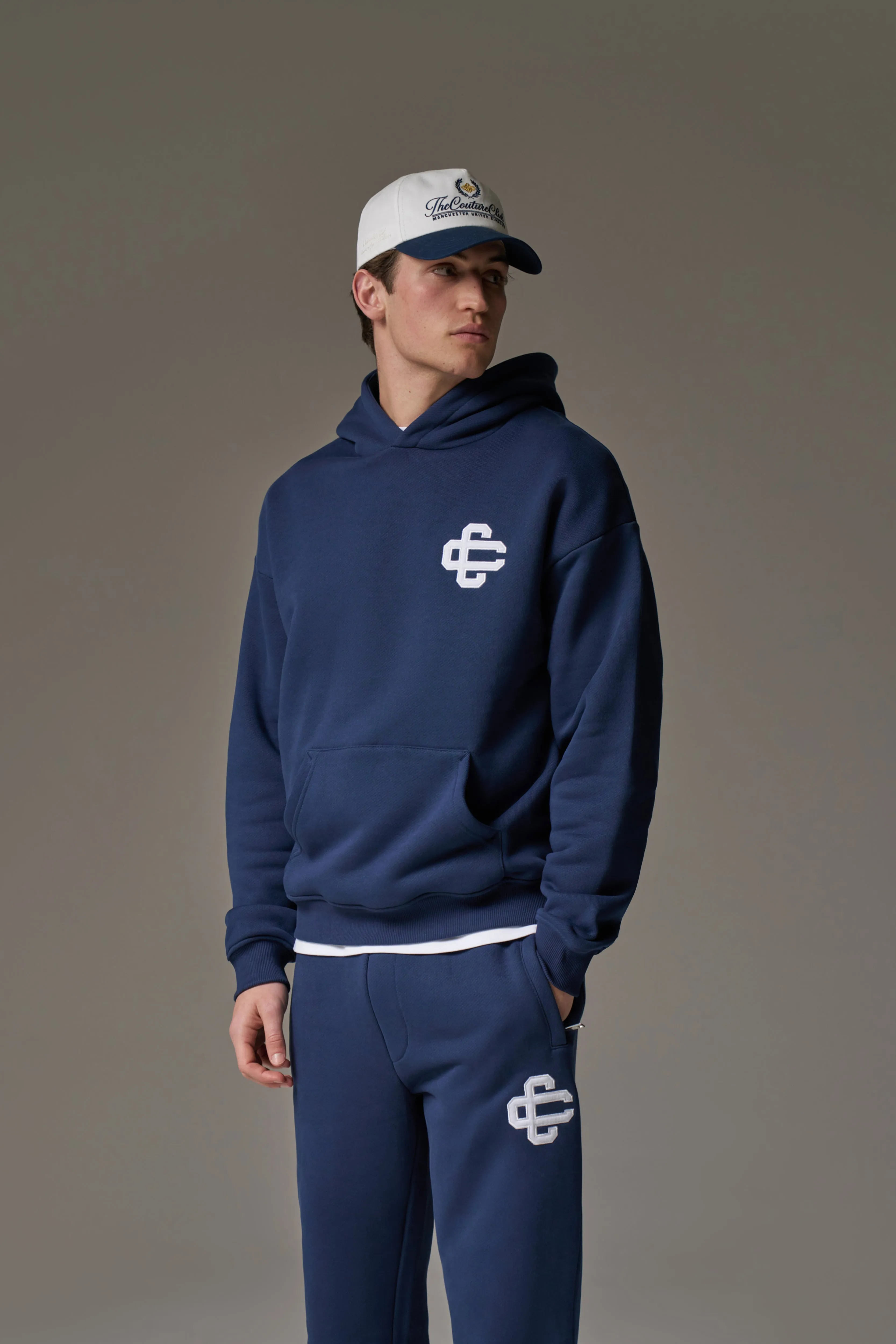 HEAVYWEIGHT EMBLEM APPLIQUE HOODIE - NAVY sold by The Couture Club product image thumbnail 5