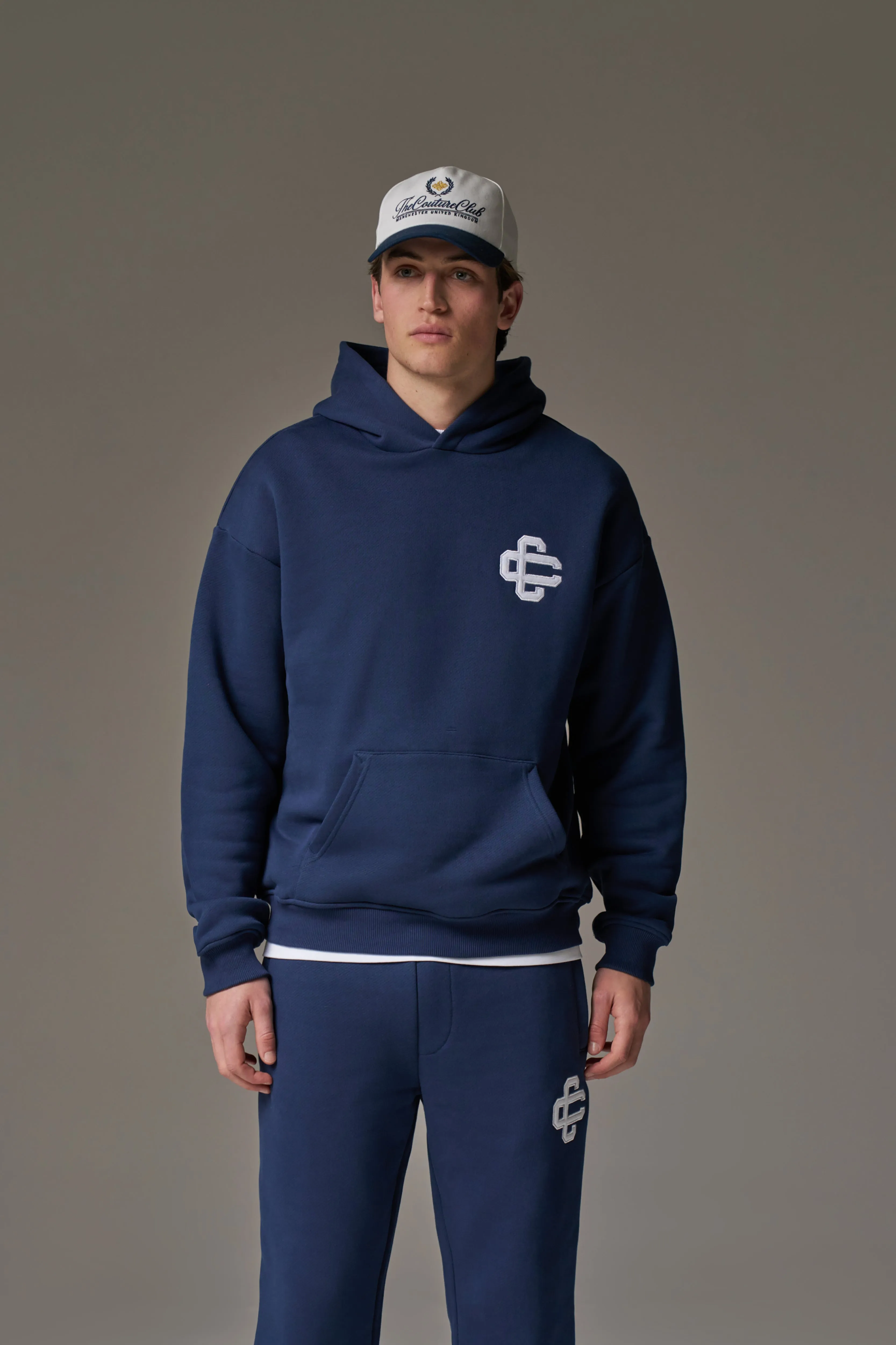 HEAVYWEIGHT EMBLEM APPLIQUE HOODIE - NAVY sold by The Couture Club product image thumbnail 2