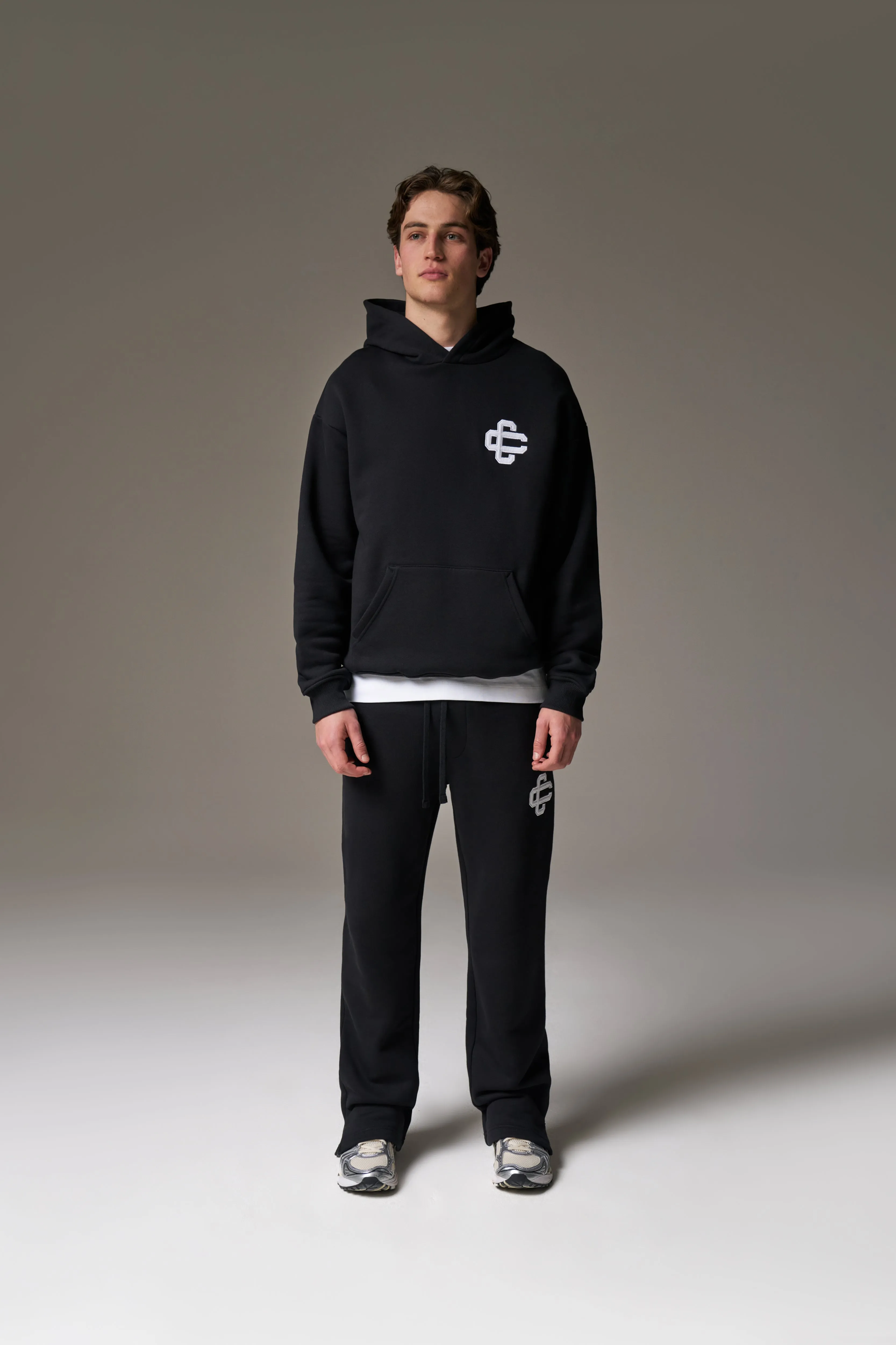 HEAVYWEIGHT EMBLEM APPLIQUE JOGGERS - BLACK sold by The Couture Club product image thumbnail 3