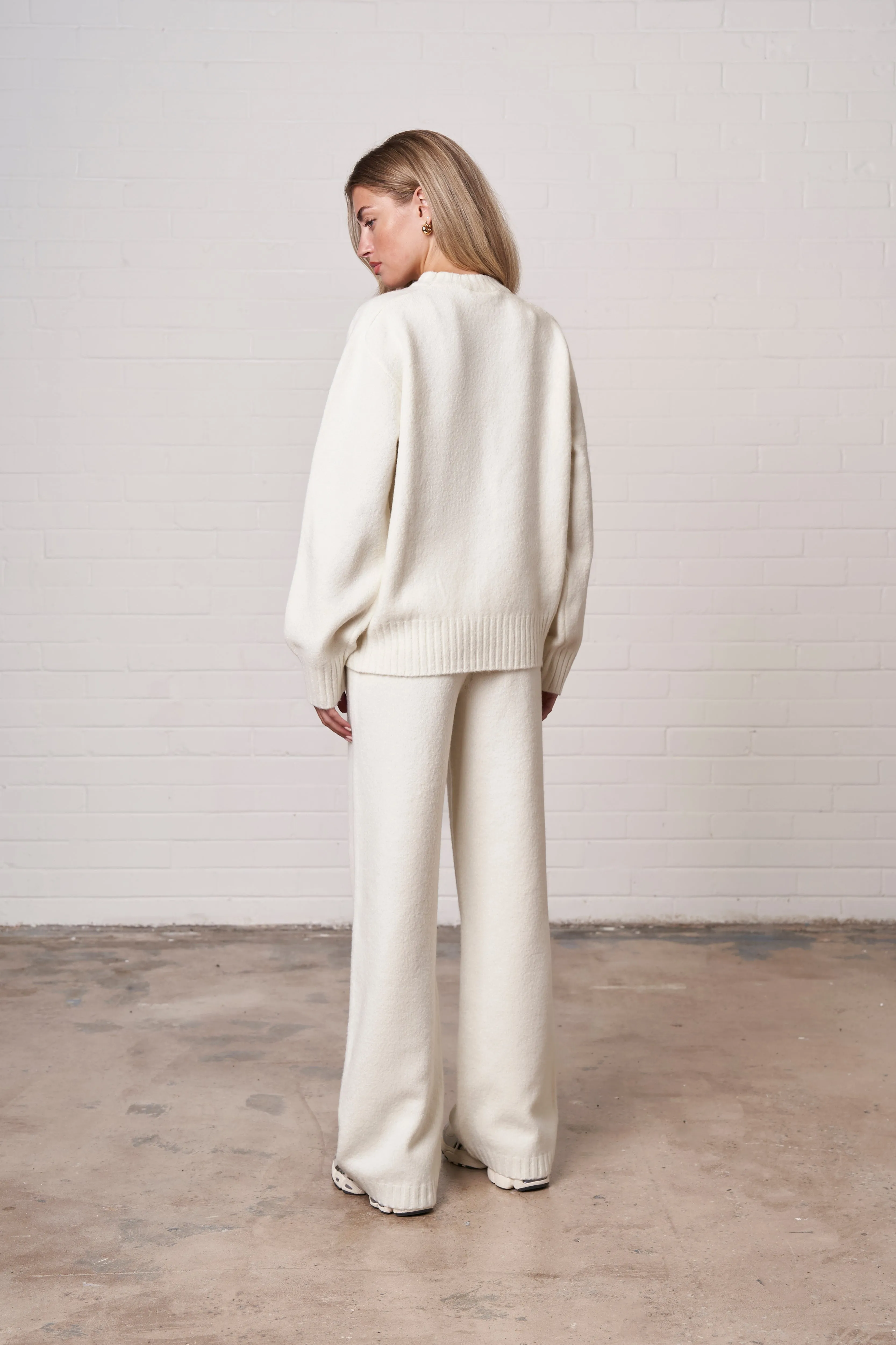 FLUFFY EMBLEM EMBROIDERED JOGGER - OFF WHITE sold by The Couture Club product image thumbnail 5