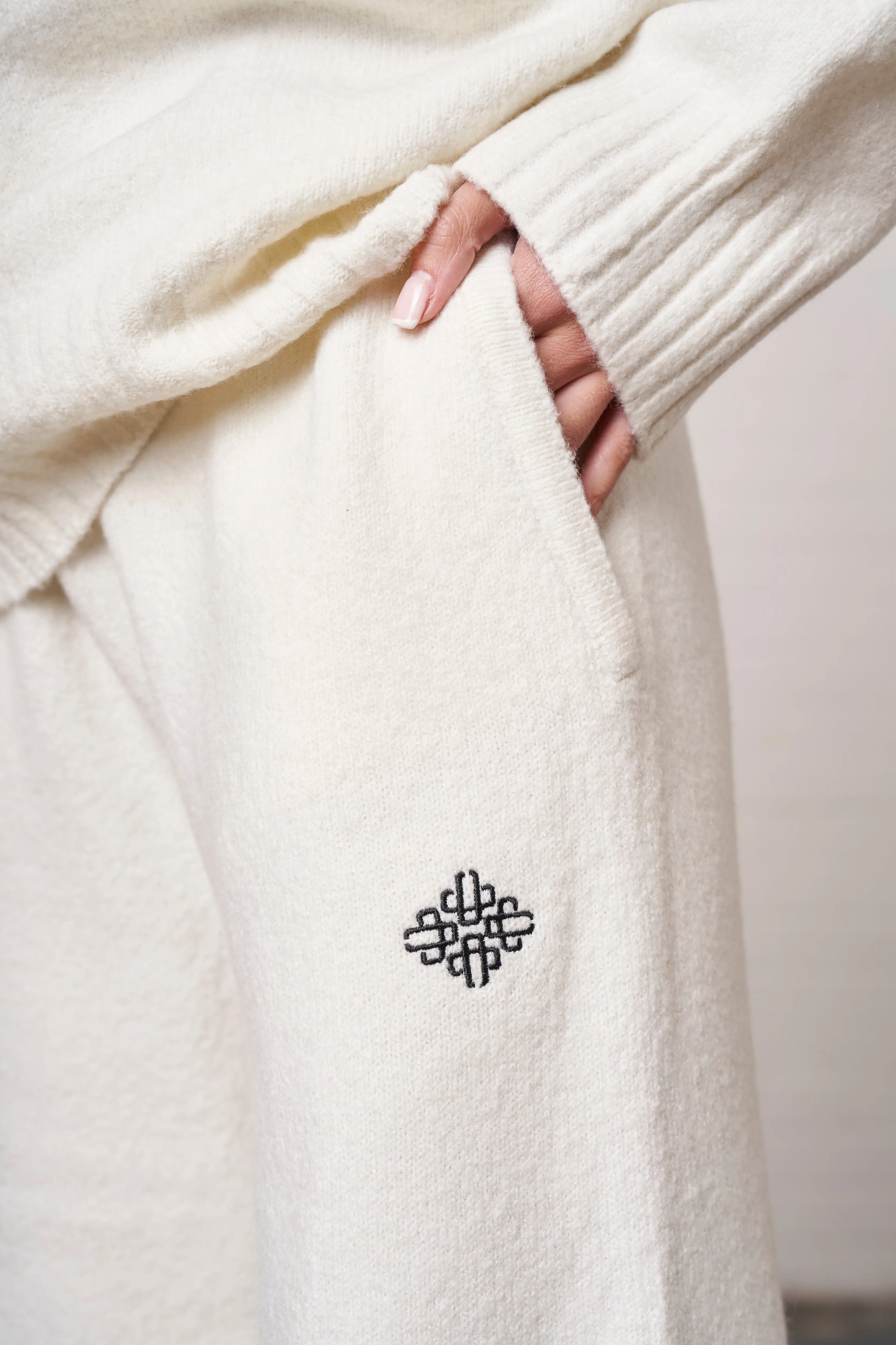 FLUFFY EMBLEM EMBROIDERED JOGGER - OFF WHITE sold by The Couture Club product image thumbnail 4