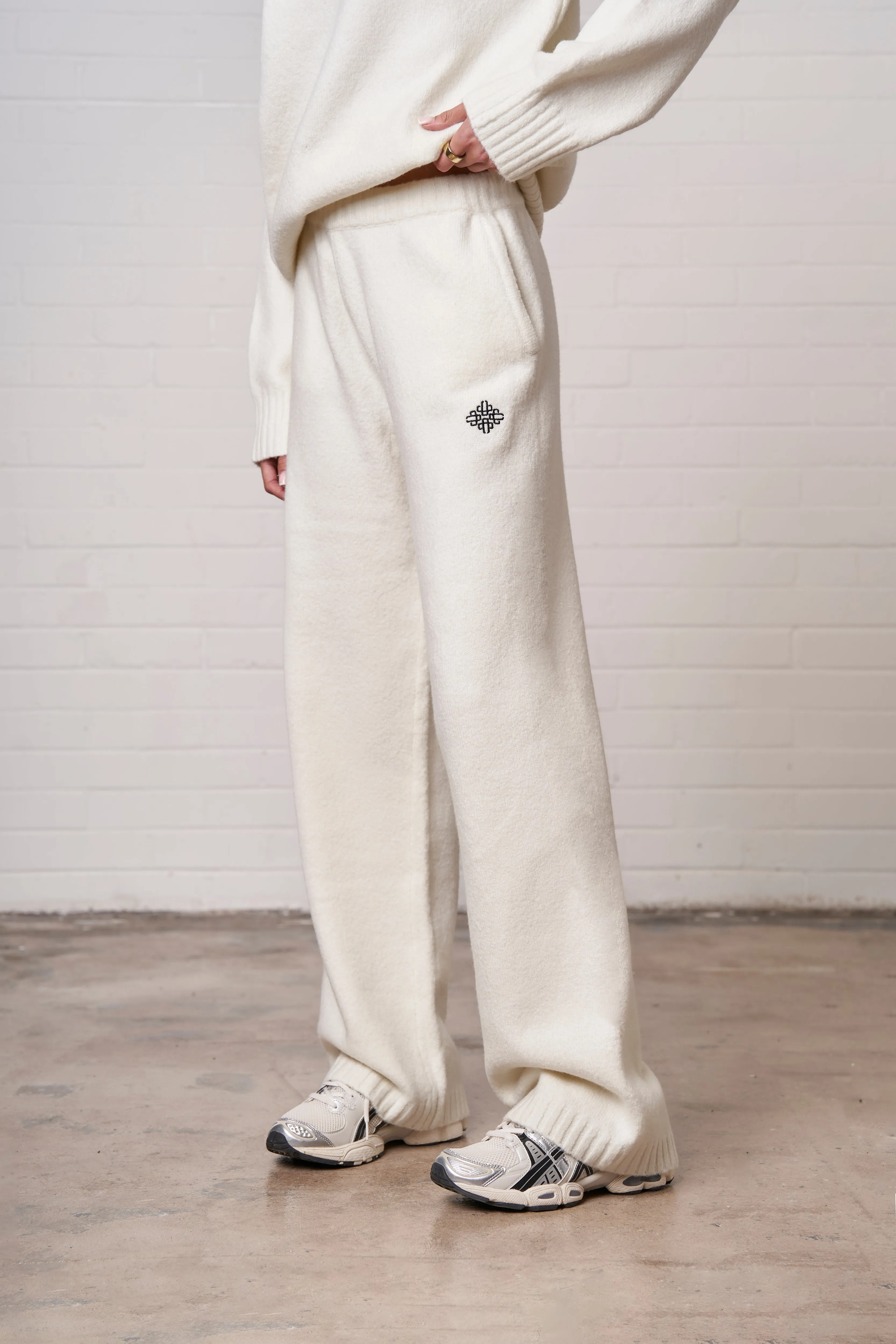 FLUFFY EMBLEM EMBROIDERED JOGGER - OFF WHITE sold by The Couture Club product image thumbnail 3