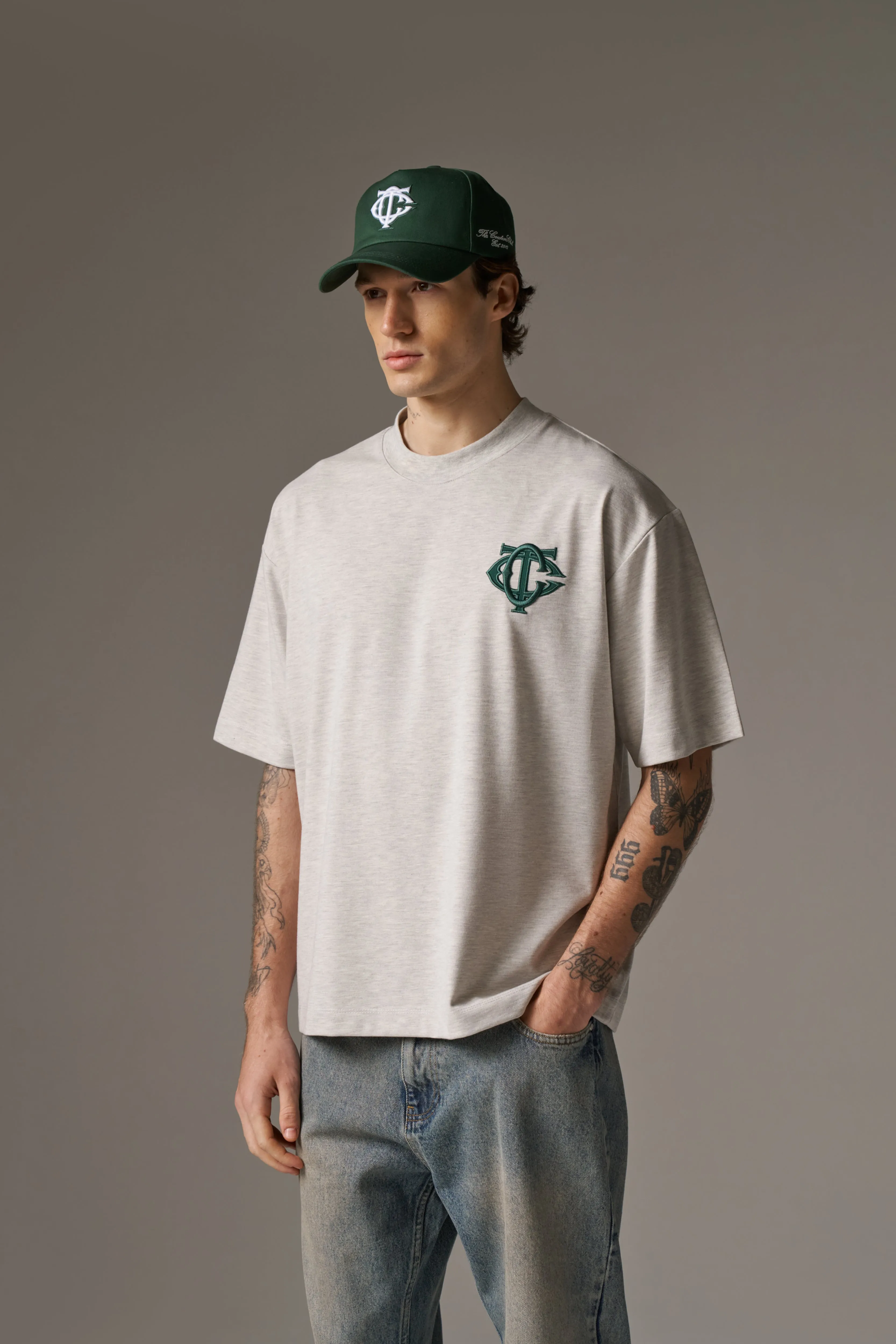 MONOGRAM T-SHIRT - GREY MARL sold by The Couture Club product image thumbnail 5