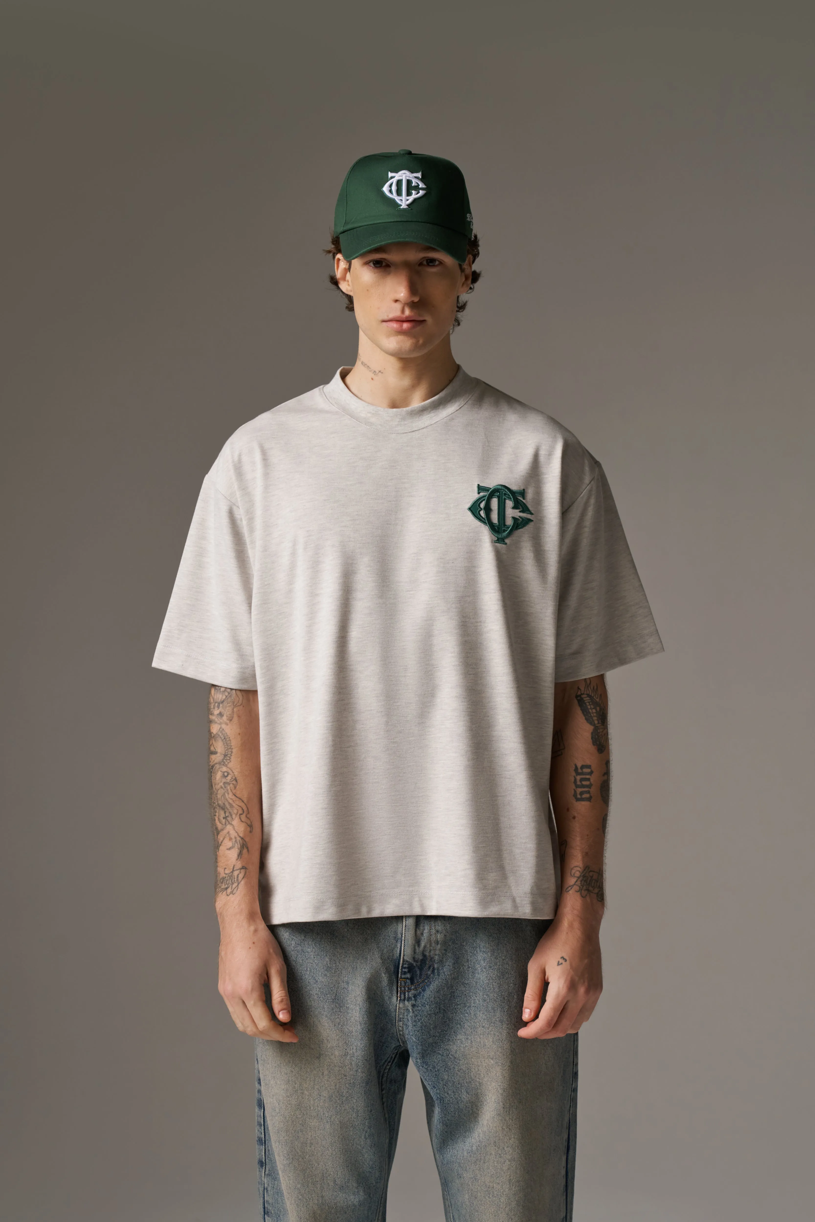 MONOGRAM T-SHIRT - GREY MARL sold by The Couture Club product image thumbnail 2