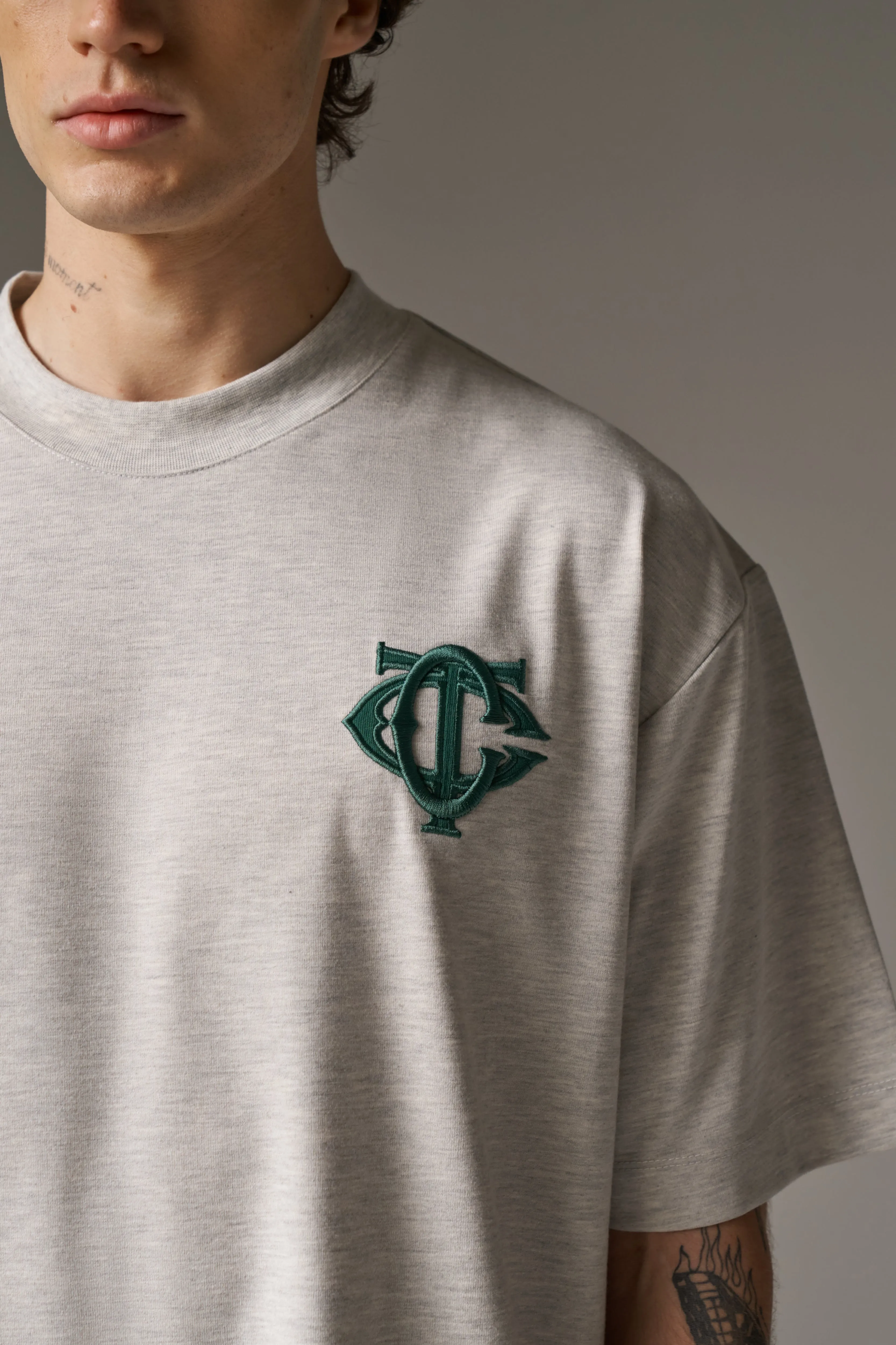 MONOGRAM T-SHIRT - GREY MARL sold by The Couture Club product image thumbnail 4