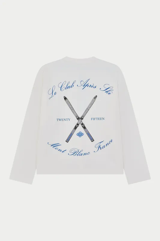 APRES SKI GRAPHIC LONG SLEEVE T-SHIRT - OFF WHITE sold by The Couture Club